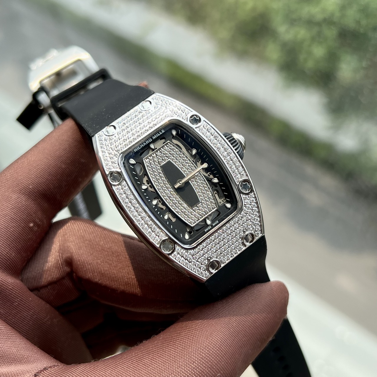 Richard Mille Replica 11 Watch RM007 Women s with Stone Rubber Strap 36mm