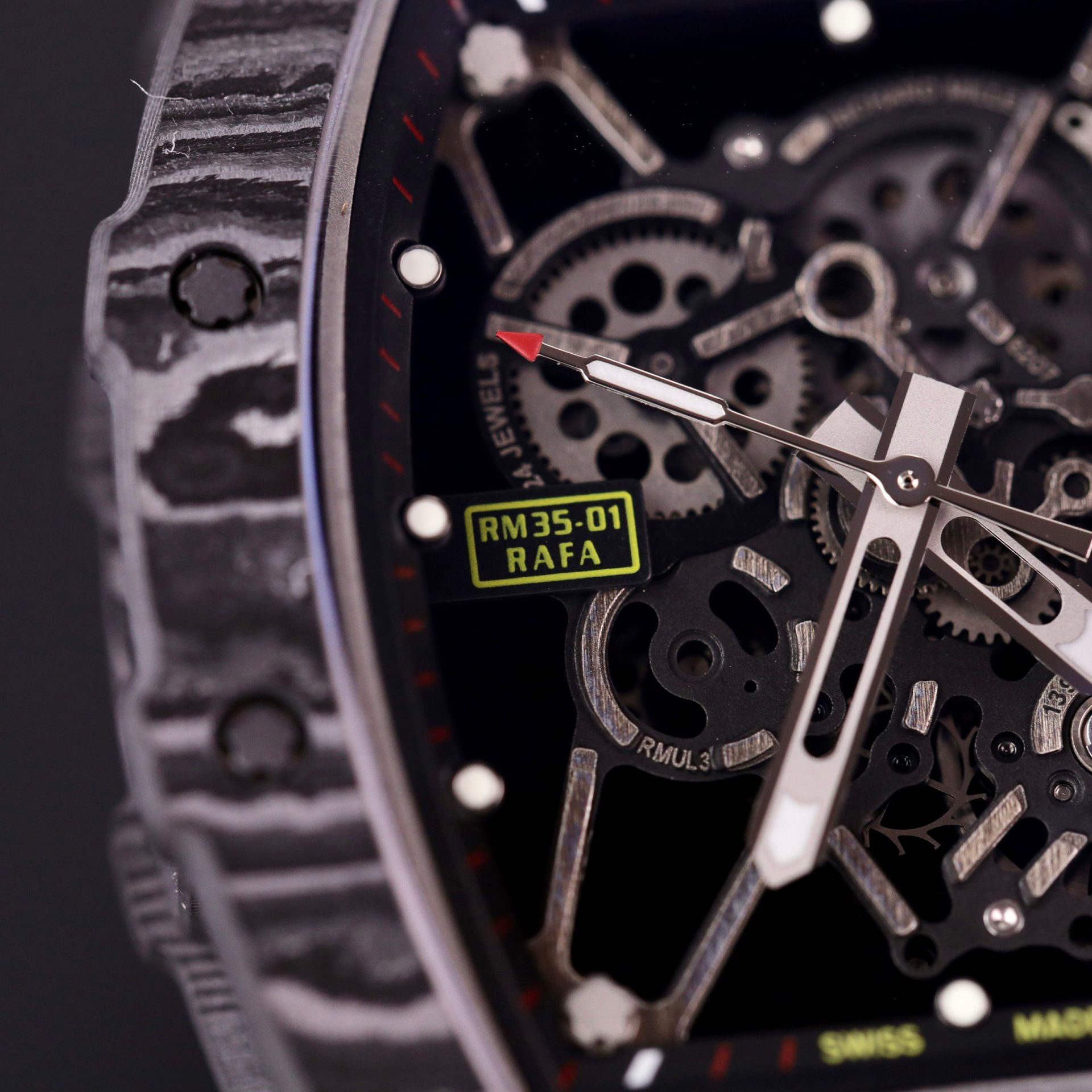 Richard Mille Replica 1:1 Watch RM35-01 Full Carbon Super Light Parachute Strap 44mm