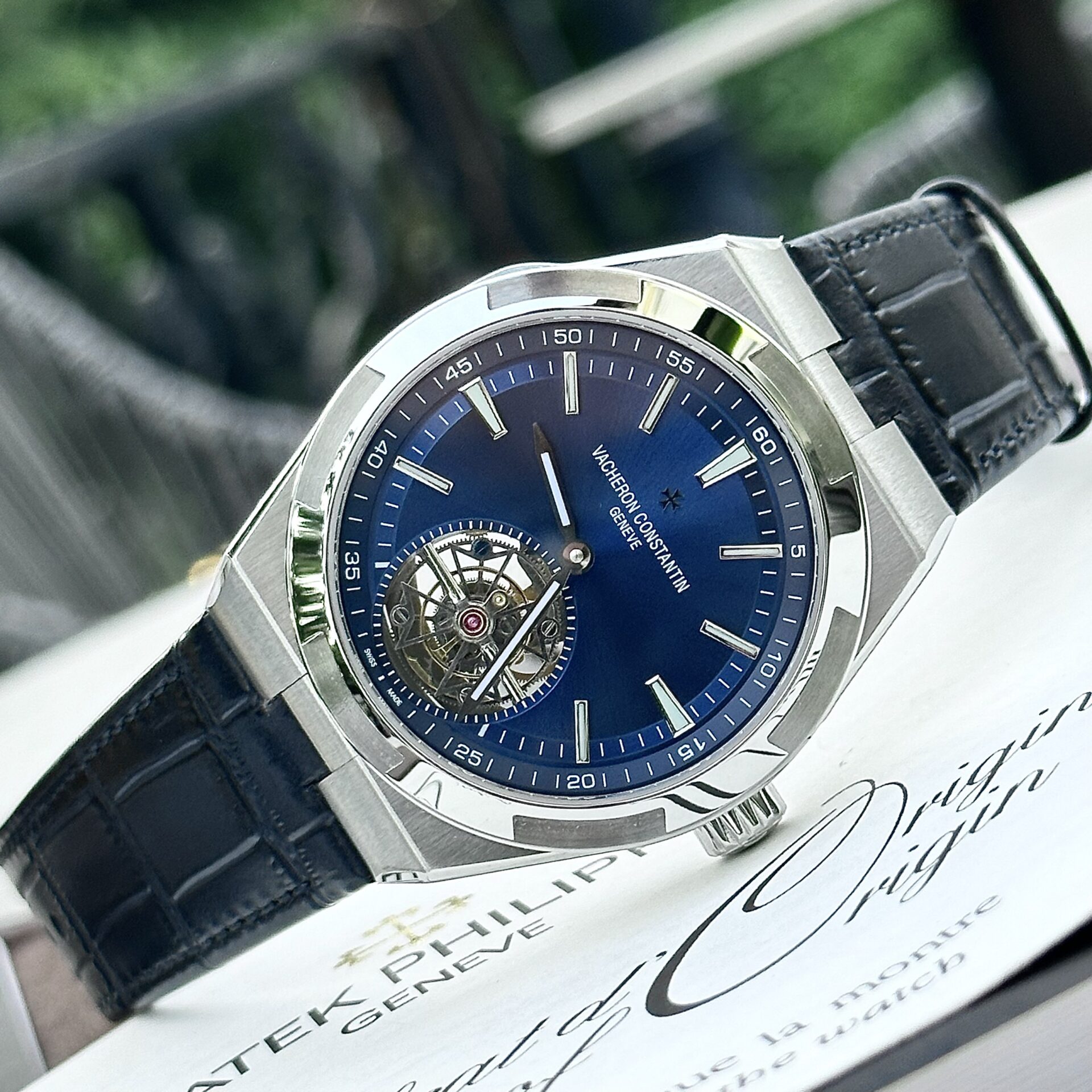 Vacheron Constantin Overseas Best Replica Watch Tourbillon 6000V Leather Strap BBR 42.5mm