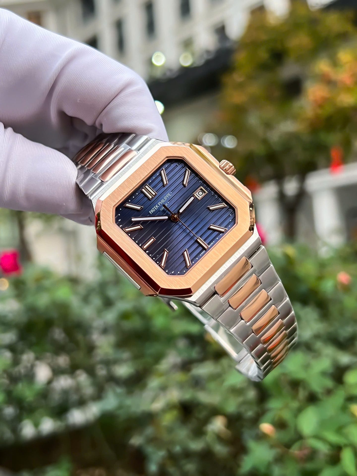 Patek Philippe Cubitus 5821 Replica 11 Watch Blue Square Dial 45mm