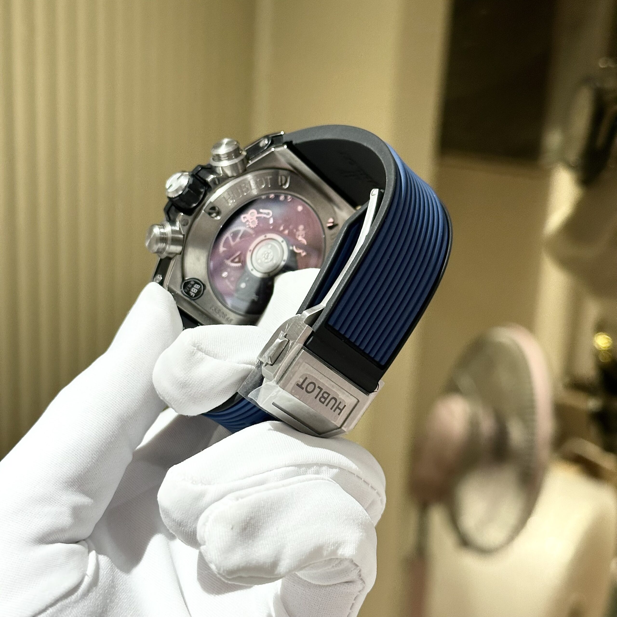 Hublot Replica Watch Big Bang Unico Blue Rubber Strap Factory BBF 44mm