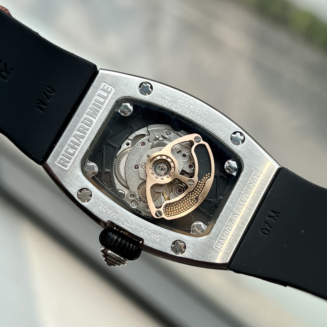Richard Mille Replica 11 Watch RM007 Women s with Stone Rubber Strap 36mm