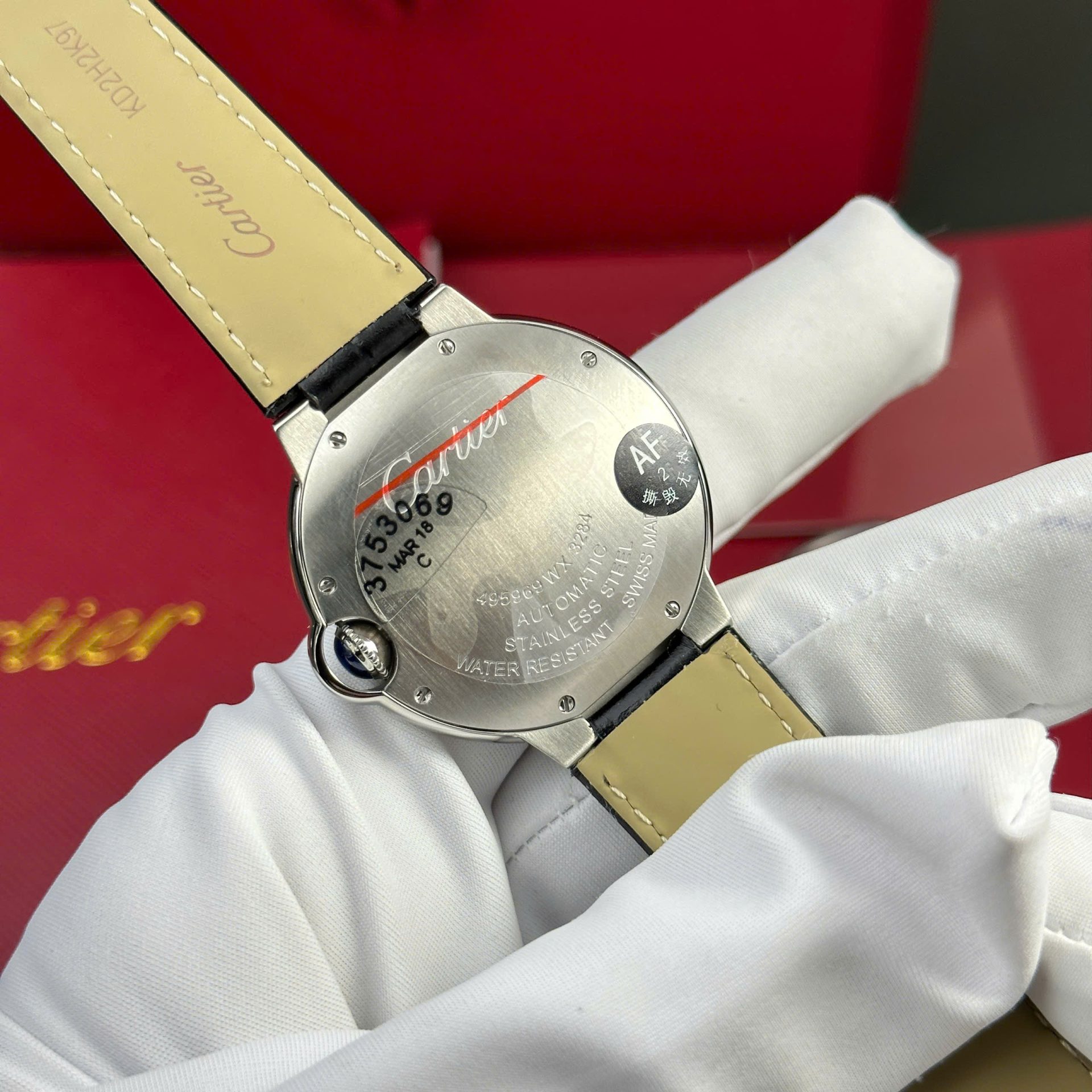 Cartier Ballon Bleu Replica 11 Watch White Dial Leather Strap AF Factory 36mm