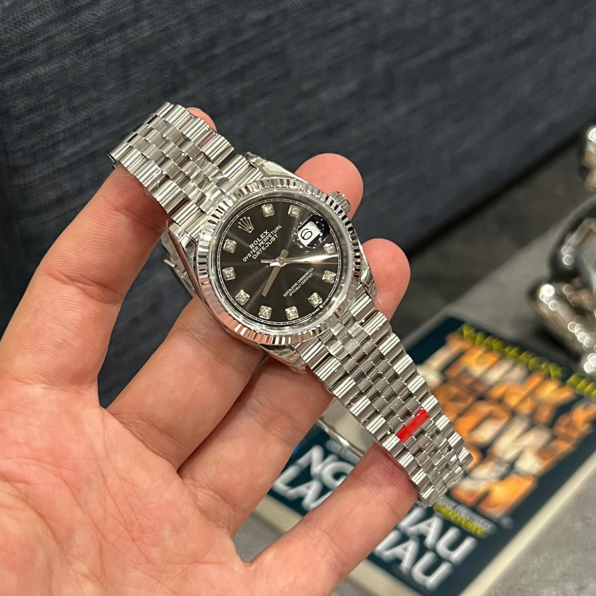 Rolex DateJust 126234 Luxury Replica Watches Black   Diamonds Dial VS Factory Men s 36mm
