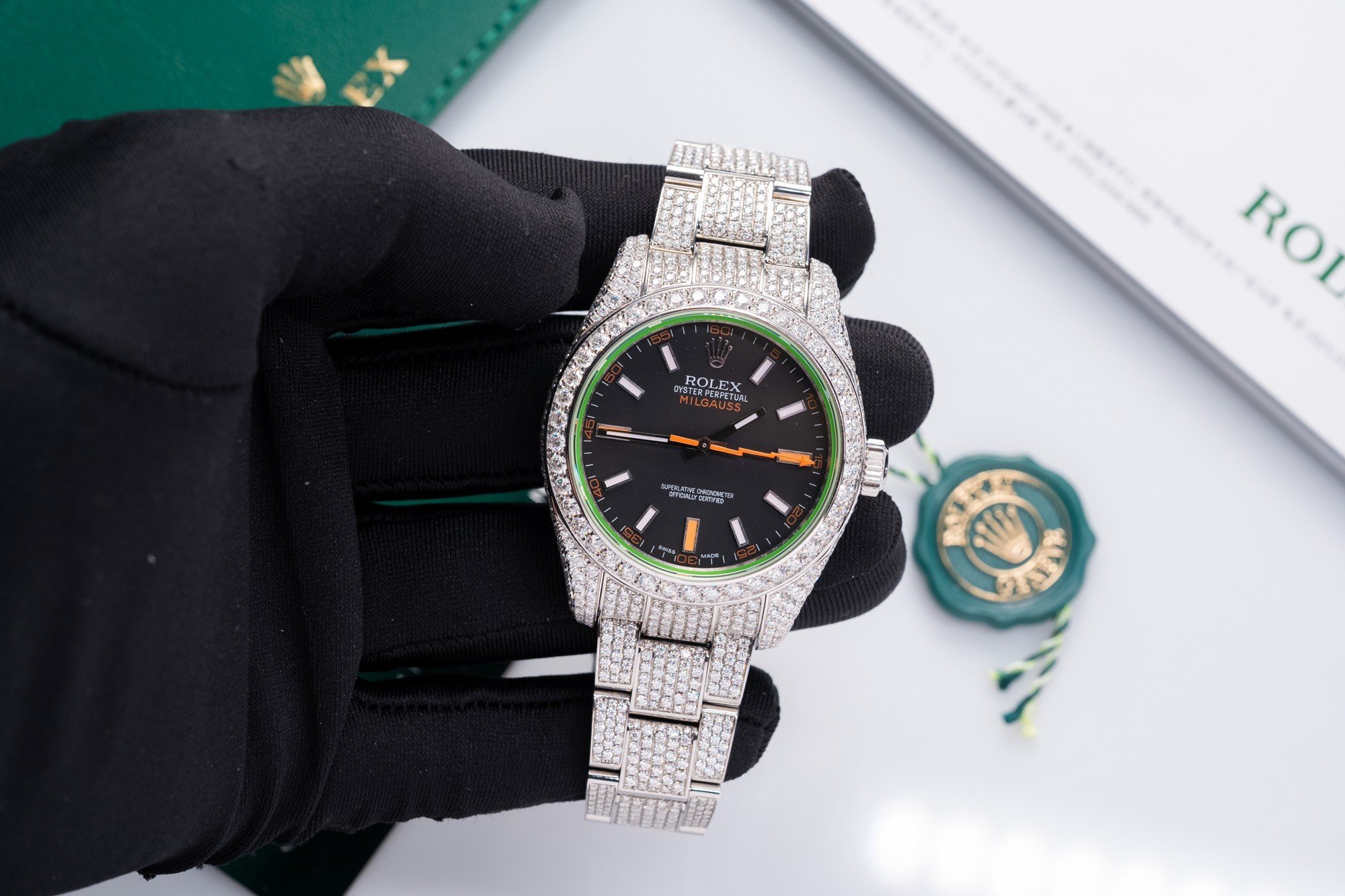 Rolex DateJust Replica 1:1 Watch Full Diamond Moissanite 41mm