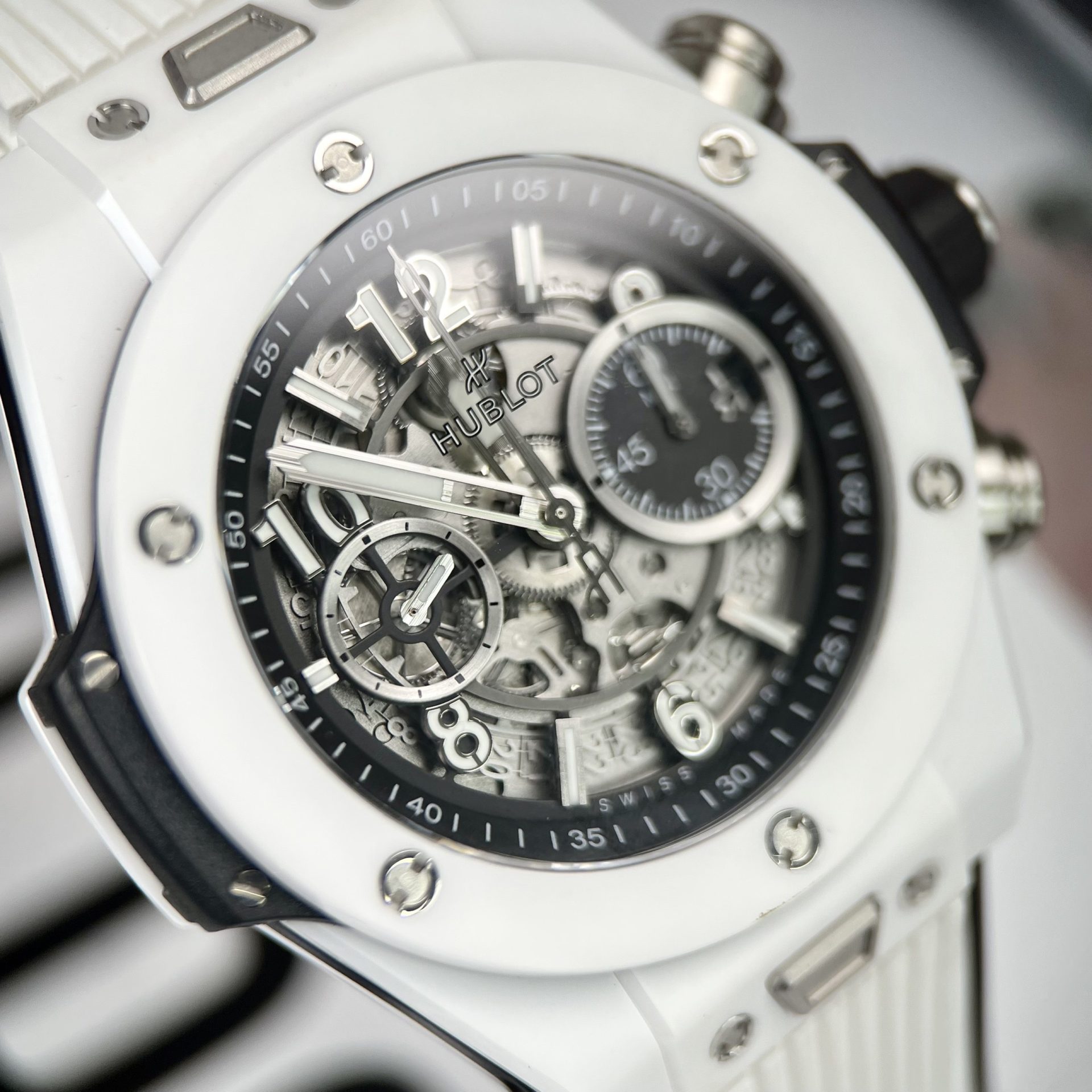 Hublot Replica 11 Watch Big Bang Unico White Ceramic Factory BBF 42mm