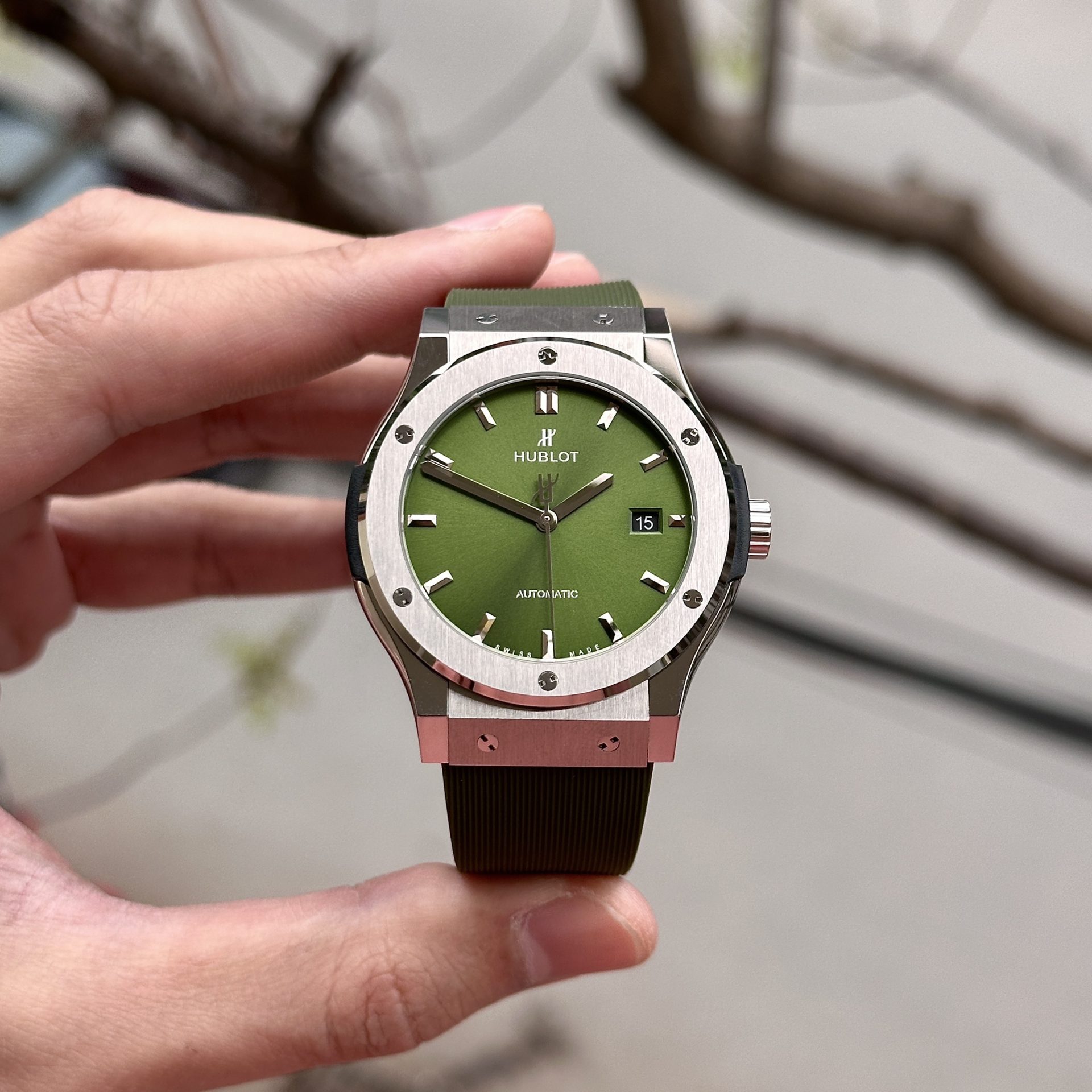 Hublot Replica 11 Watch Classic Fusion Green Dial Factory JJ+ 42mm