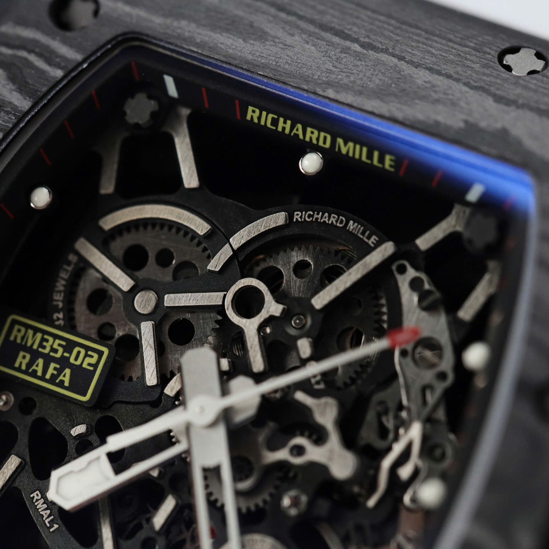 Richard Mille RM35-02 Knock Off Watches Carbon Super Light Rubber Strap Red ZF Factoy 44mm