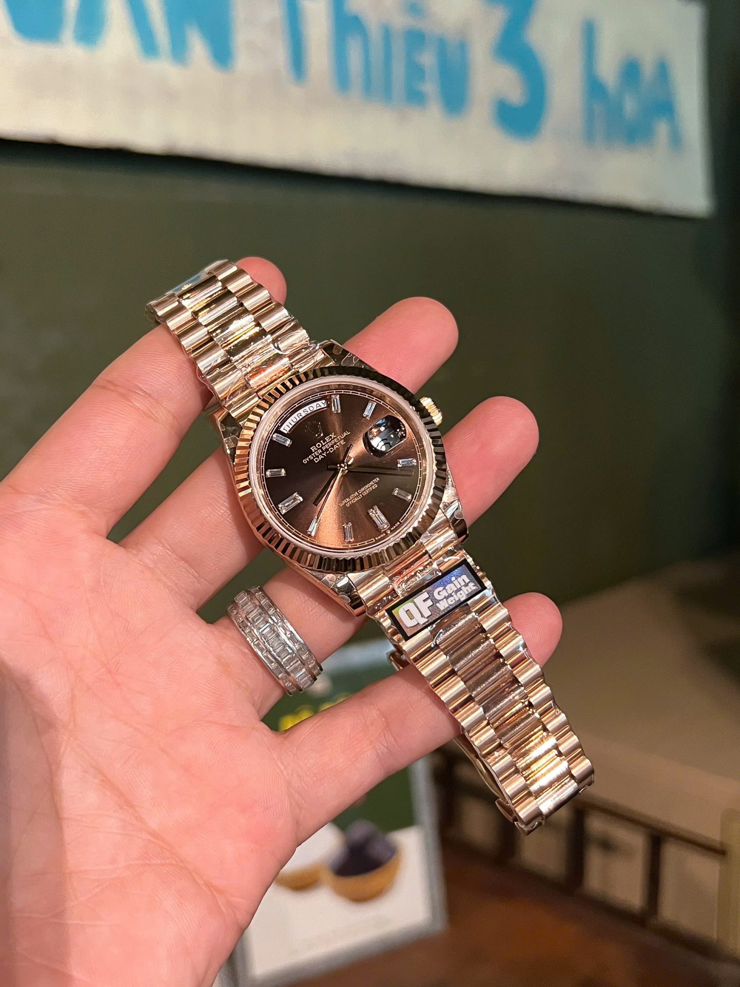 Rolex Day-Date 228235 Best Replica Watch Dial Chocolate Weight 186 Gram QF Factory 40mm