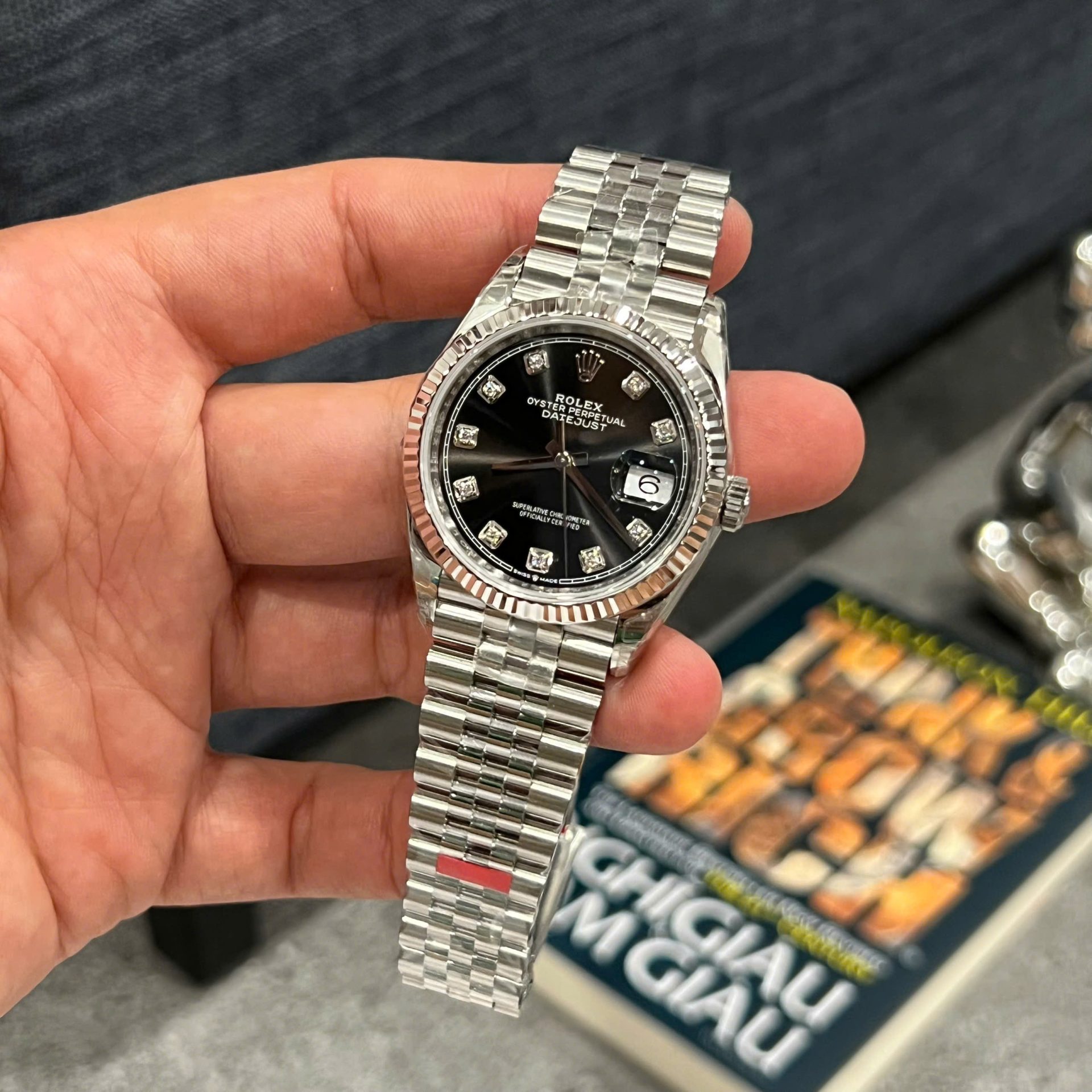 Rolex DateJust 126234 Luxury Replica Watches Black   Diamonds Dial VS Factory Men s 36mm