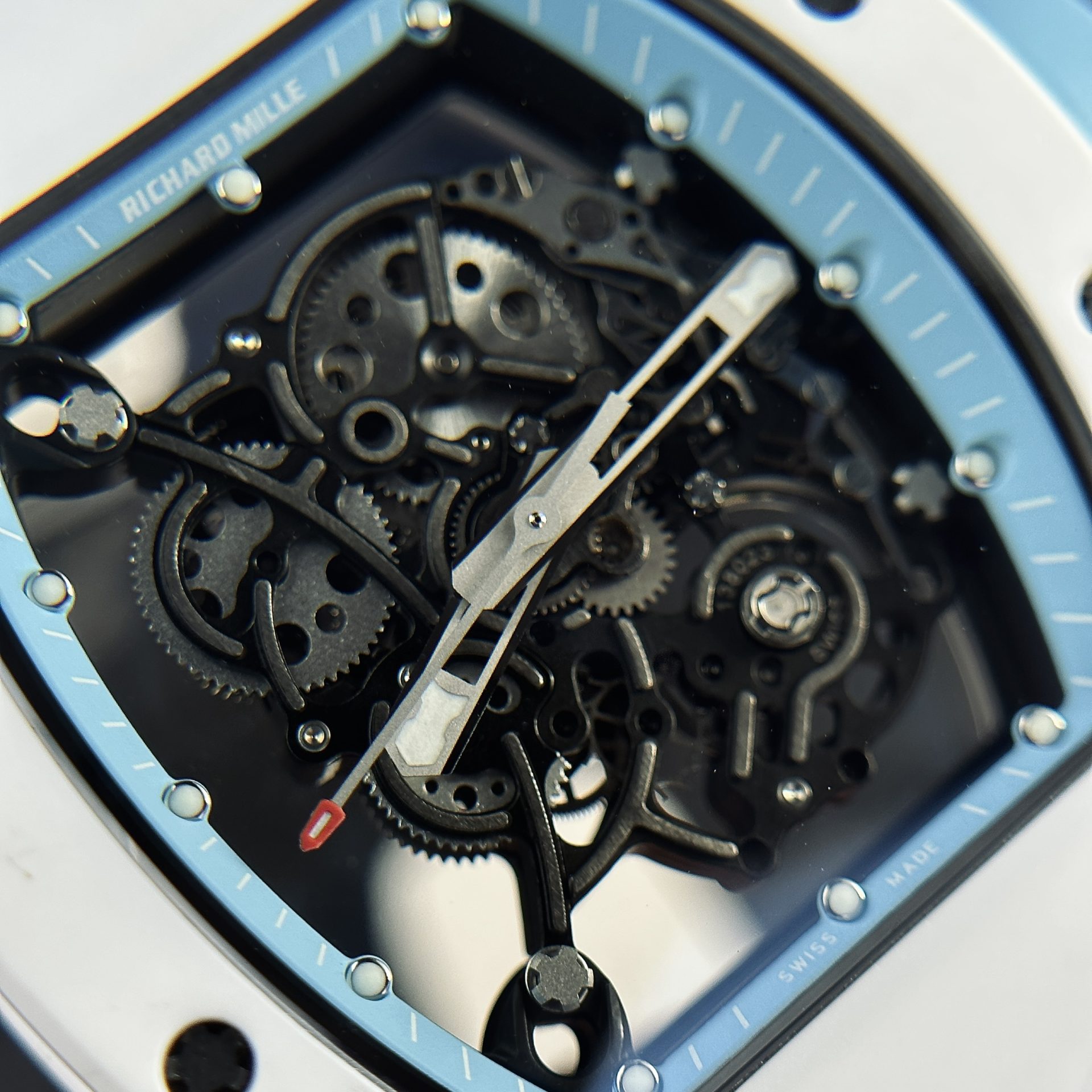 Richard Mille Replica 1:1 Watch RM055 Ceramic Bubba Wasson Blue Factory BBR 45mm