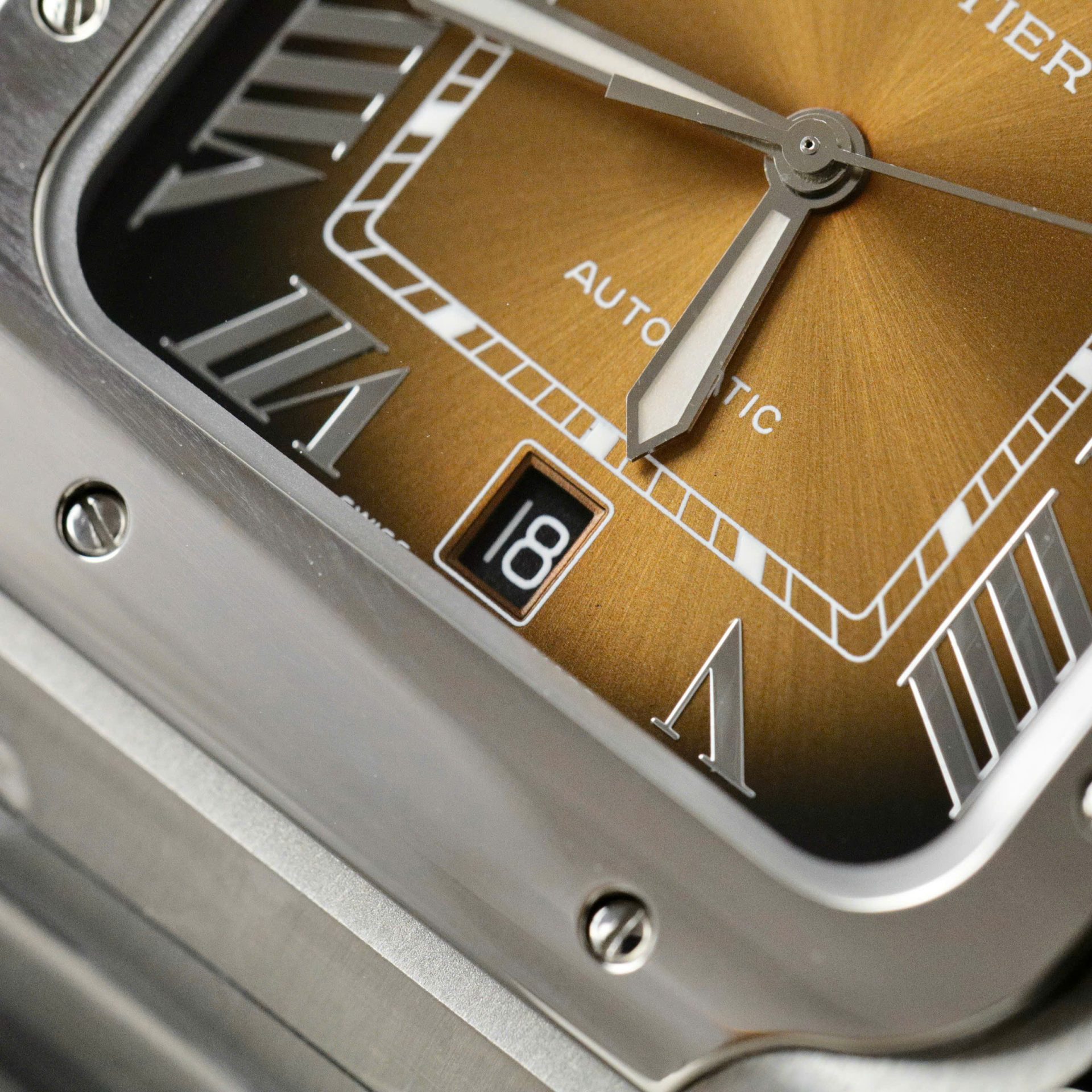 Cartier Santos WSSA0064 Fake Watch Brown Dial BV Factory 39.8mm