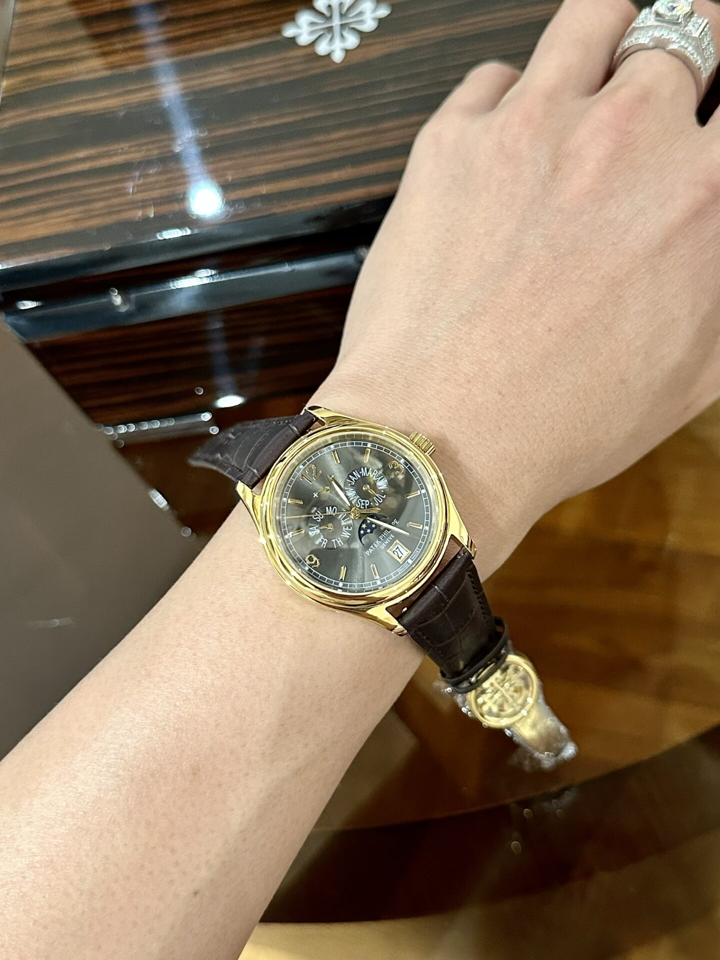Patek Philippe Replica Watch Complications 5146 Gold Plated leather Strap 40mm