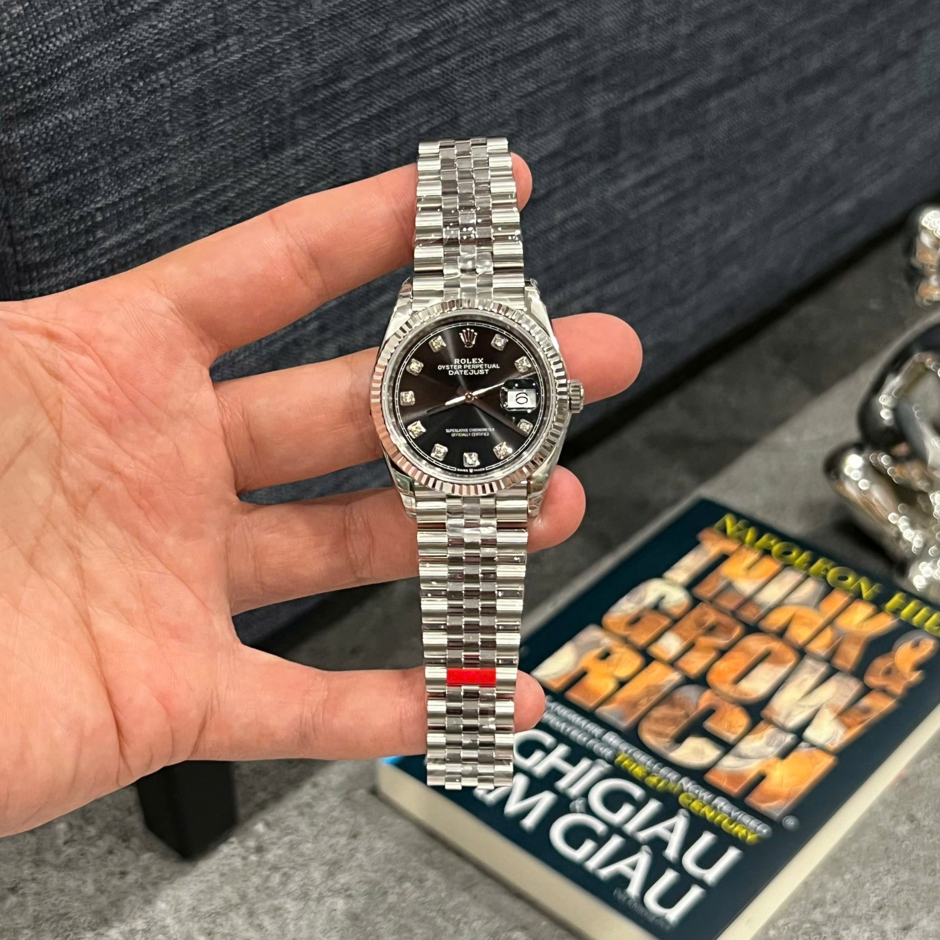 Rolex DateJust 126234 Luxury Replica Watches Black   Diamonds Dial VS Factory Men s 36mm