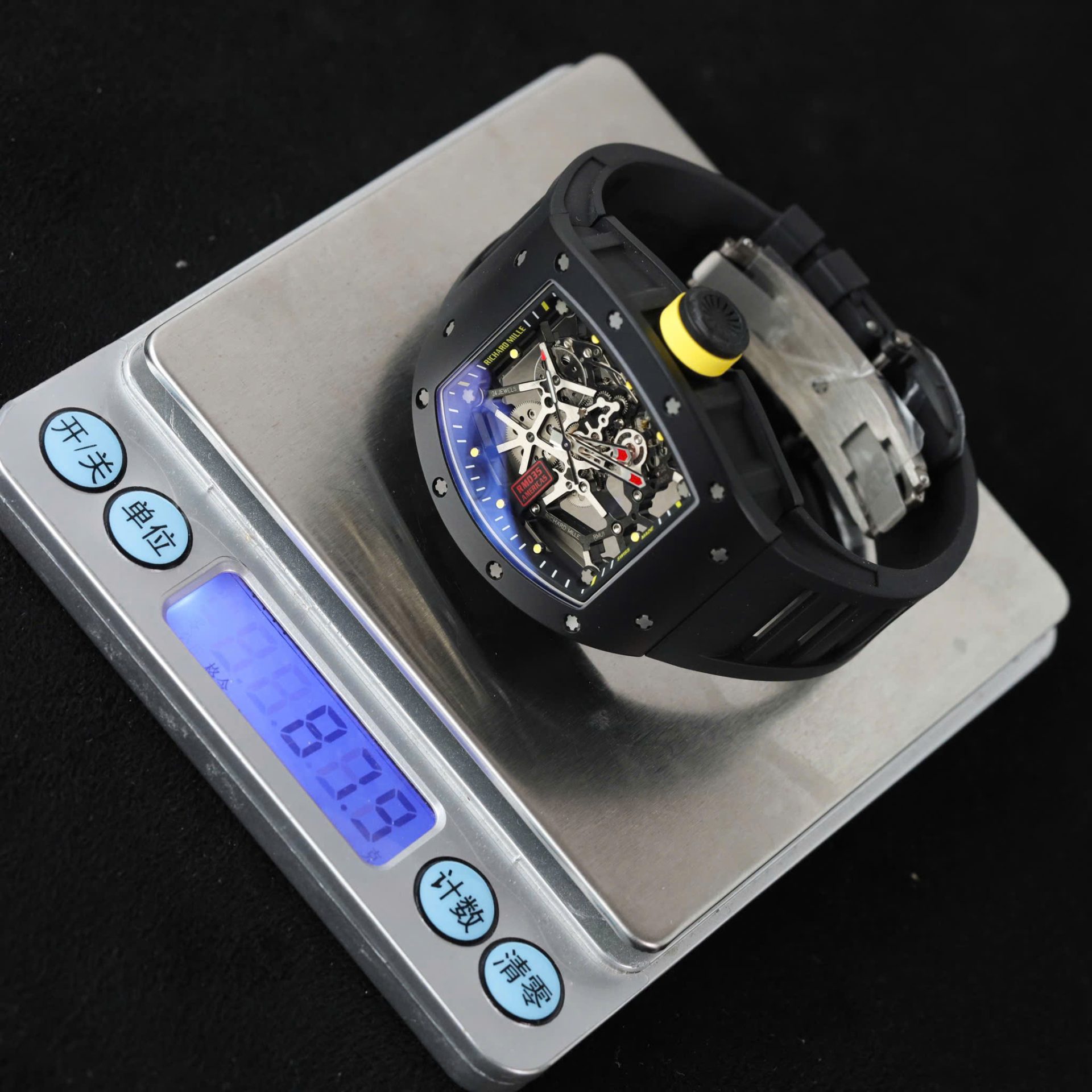 Richard Mille RM035 Americas Toro Fake Watches Black Ceramic Rubber Strap ZF Factory 40x48mm