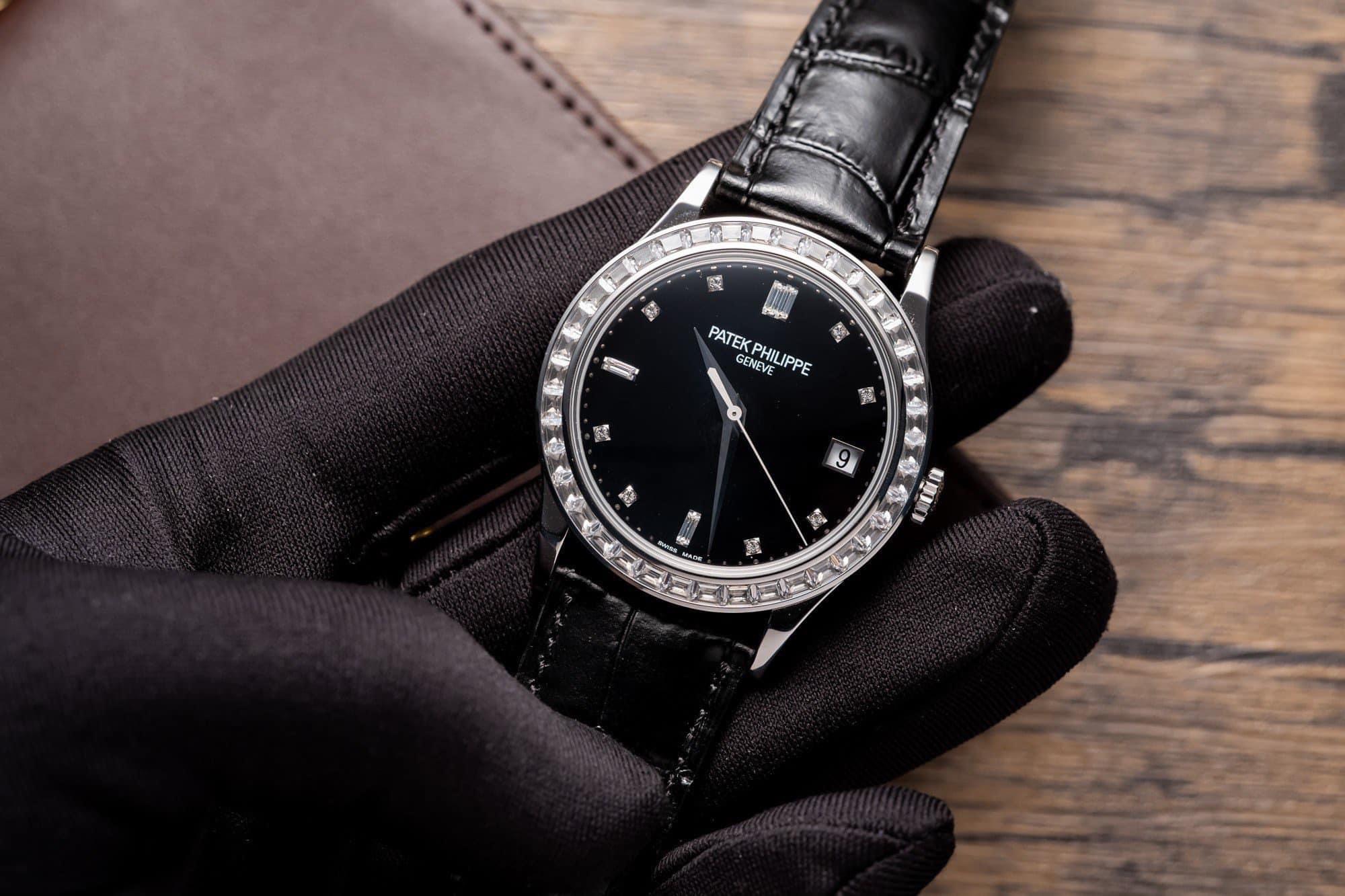 Patek Philippe Calatrava 5298P Replica 1:1 Watch Black With Stone Bezel 38mm