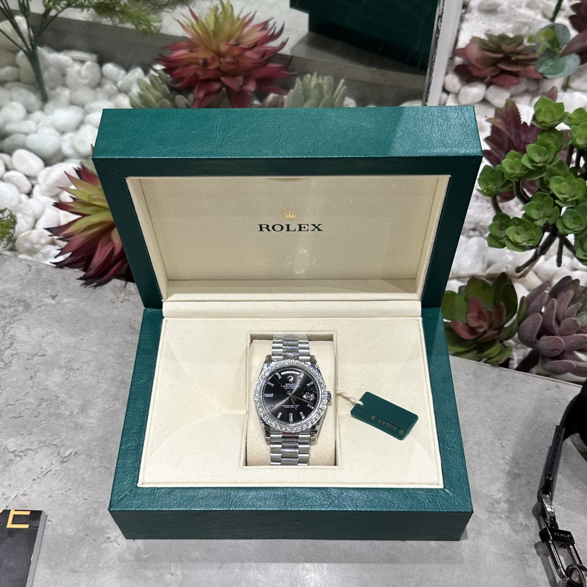 Rolex Replica Watch Day-Date 228236 Moissanite Diamond Black Dial 168gram GM V3 40mm