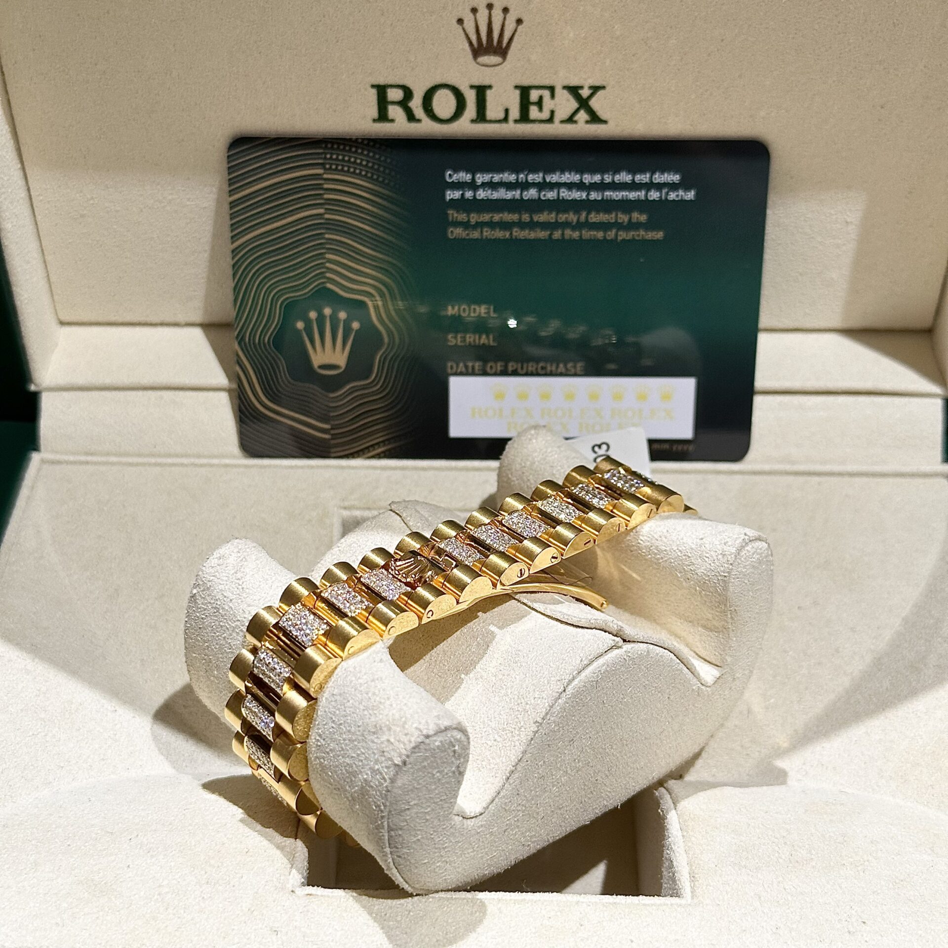 Rolex Rep 11 Watch DateJust Women s 18K Gold Wrapped With Moissanite Diamonds 31mm
