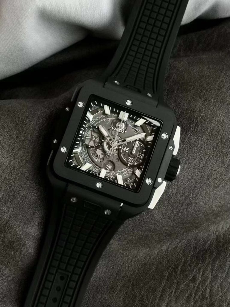 Hublot Replica 1:1 Watch Black Ceramic Square Bang Unico Chronograph 42mm