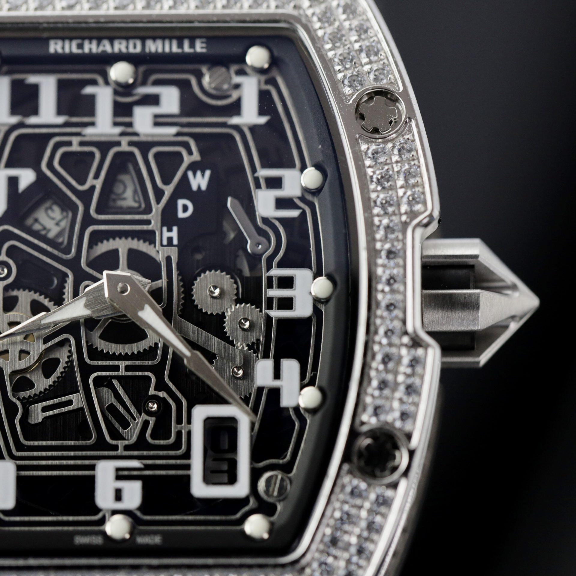 Richard Mille Replica 1:1 Watch RM67 Black Face With Stone Automatic Mechanical 40mm
