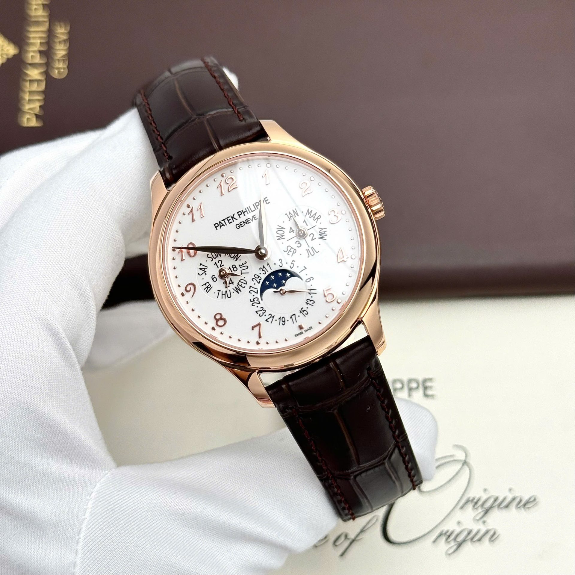 Patek Philippe Grand Complicaitons 5327R Super Clone Watches Brown Leather Strap 40mm