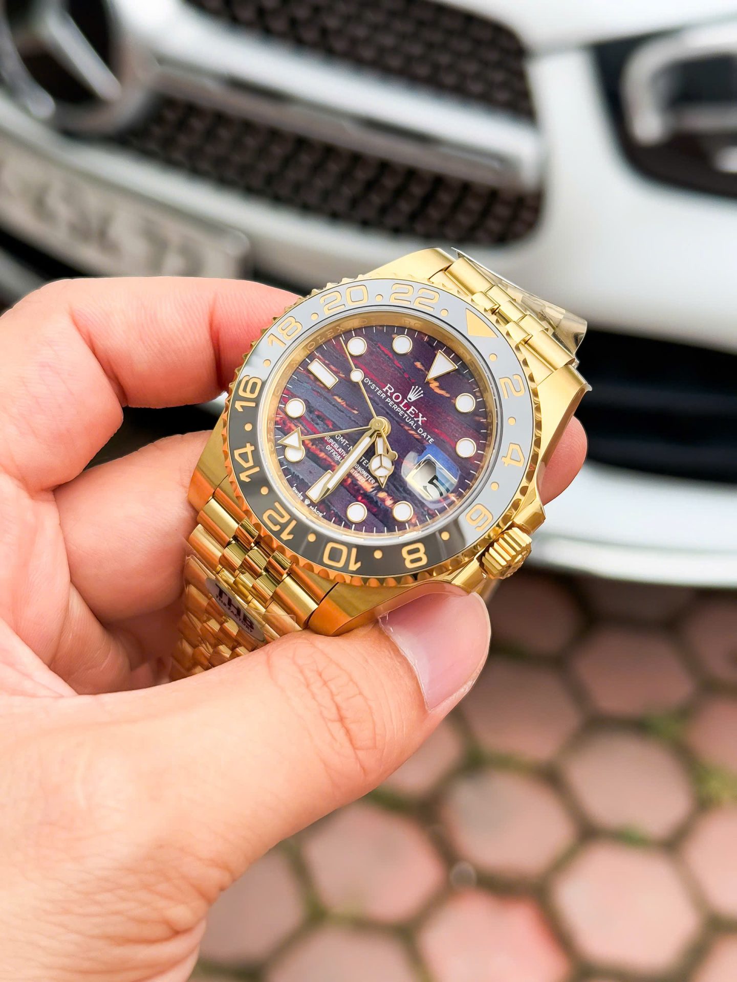 Rolex GMT Master II Tiger Eye Ttone Dial Best Replica Watches Jubilee Strap THB Factory 40mm