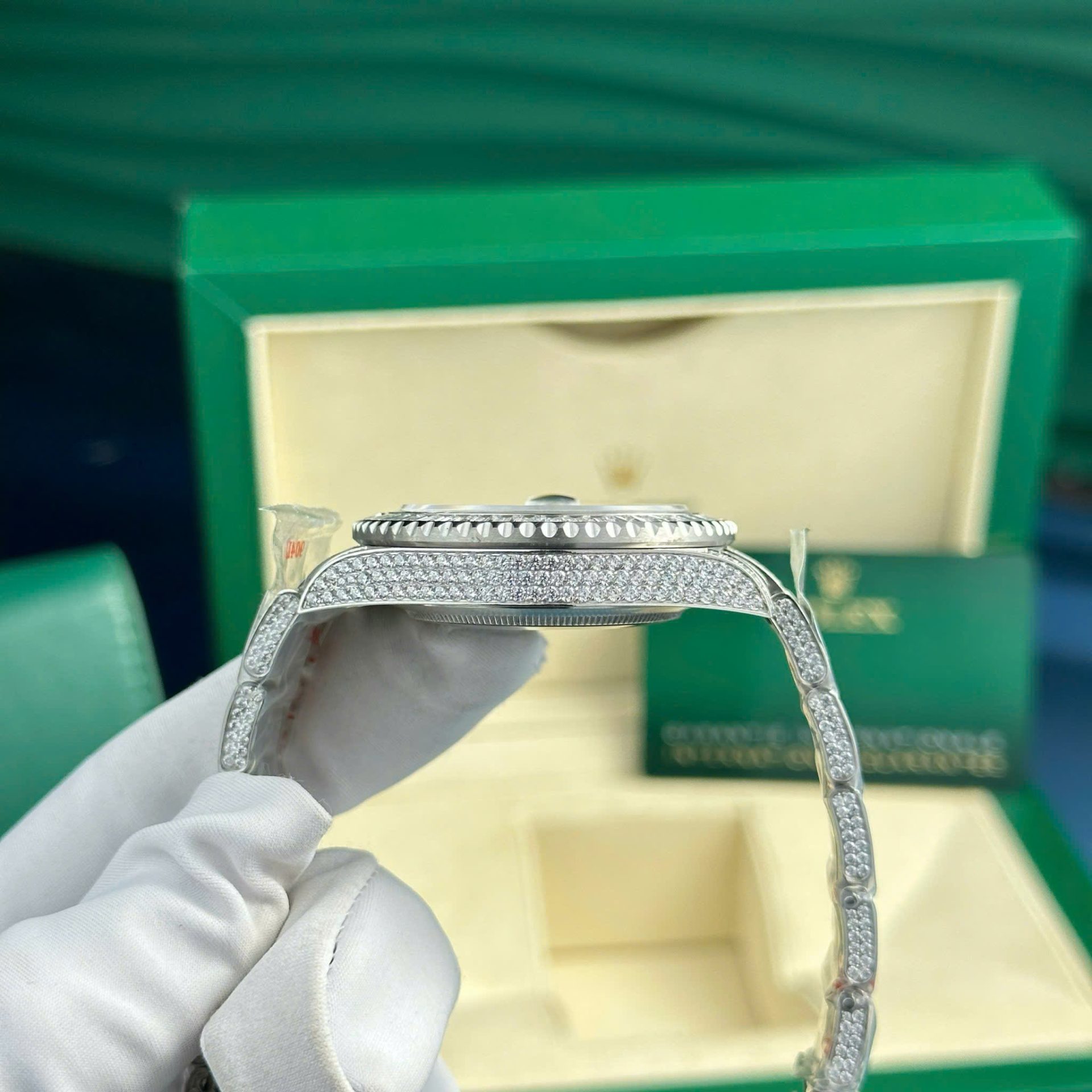 Rolex GMT-Master II Copies Watch Full Stone CZ AMG Factory 40mm