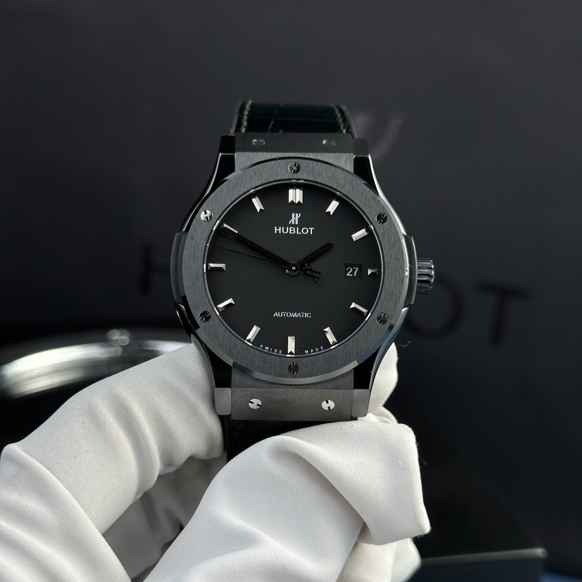 Hublot Replica 1:1 Watch Refine SW300 Movement Black Ceramic Bezel JJZ Factory 42mm