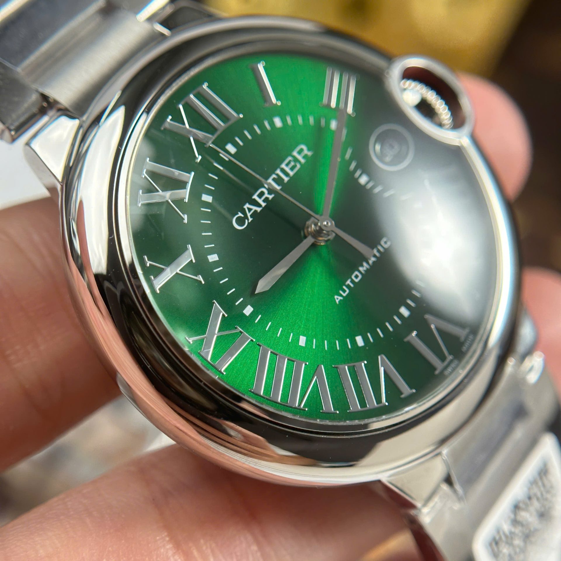 Cartier Ballon Bleu Luxury Fake Watches Green Dial Automatic Movement AF Factory 40mm