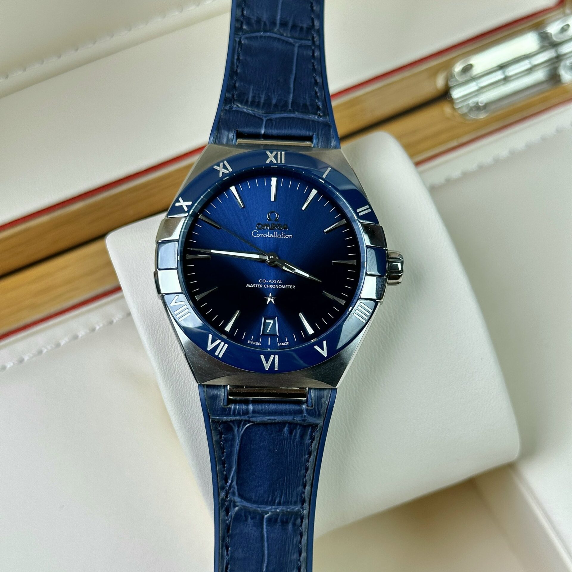 Omega Replica 1:1 Watch Constellation Blue Leather Strap VS Factory 41mm