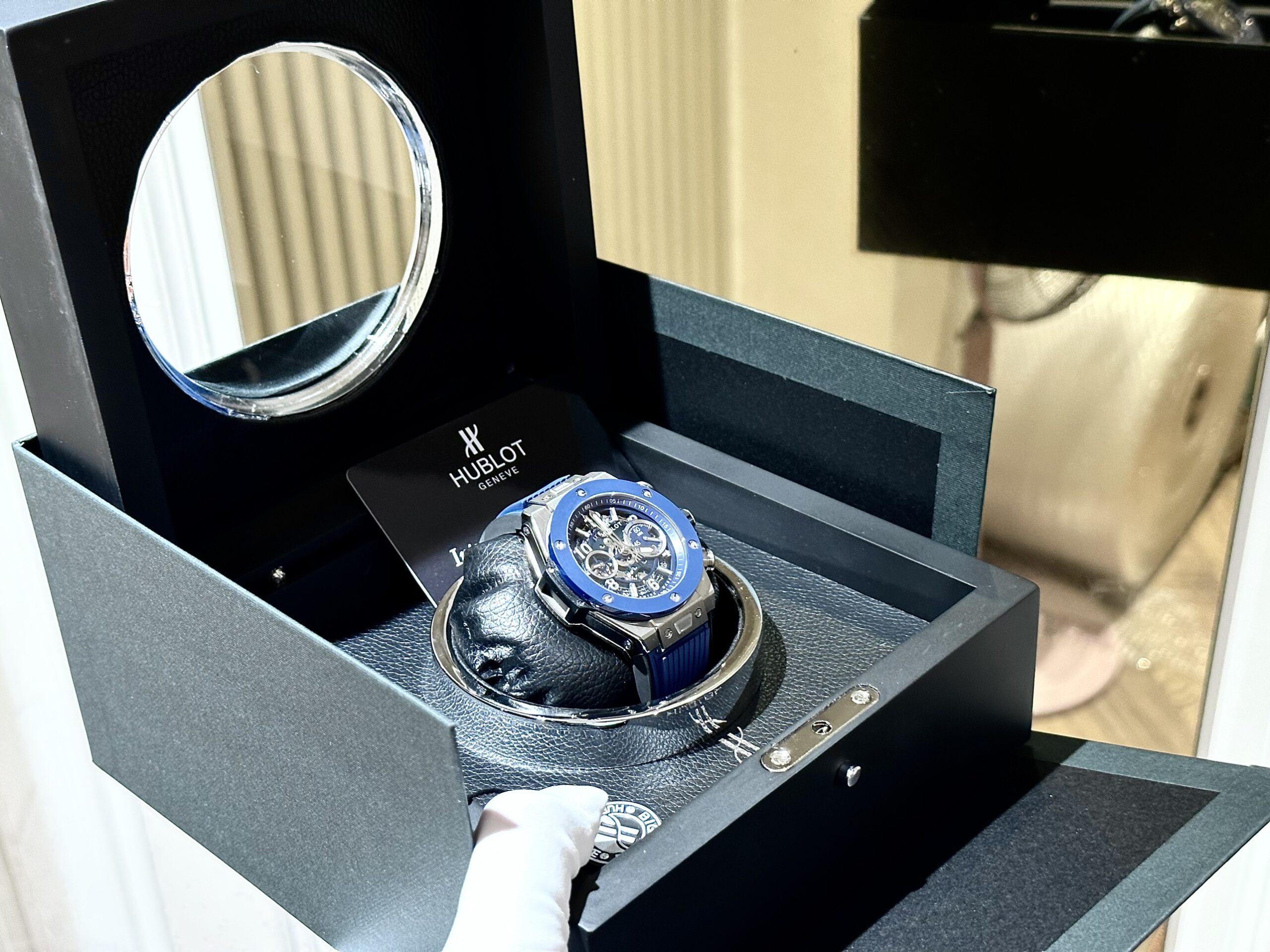 Hublot Replica Watch Big Bang Unico Blue Rubber Strap Factory BBF 44mm