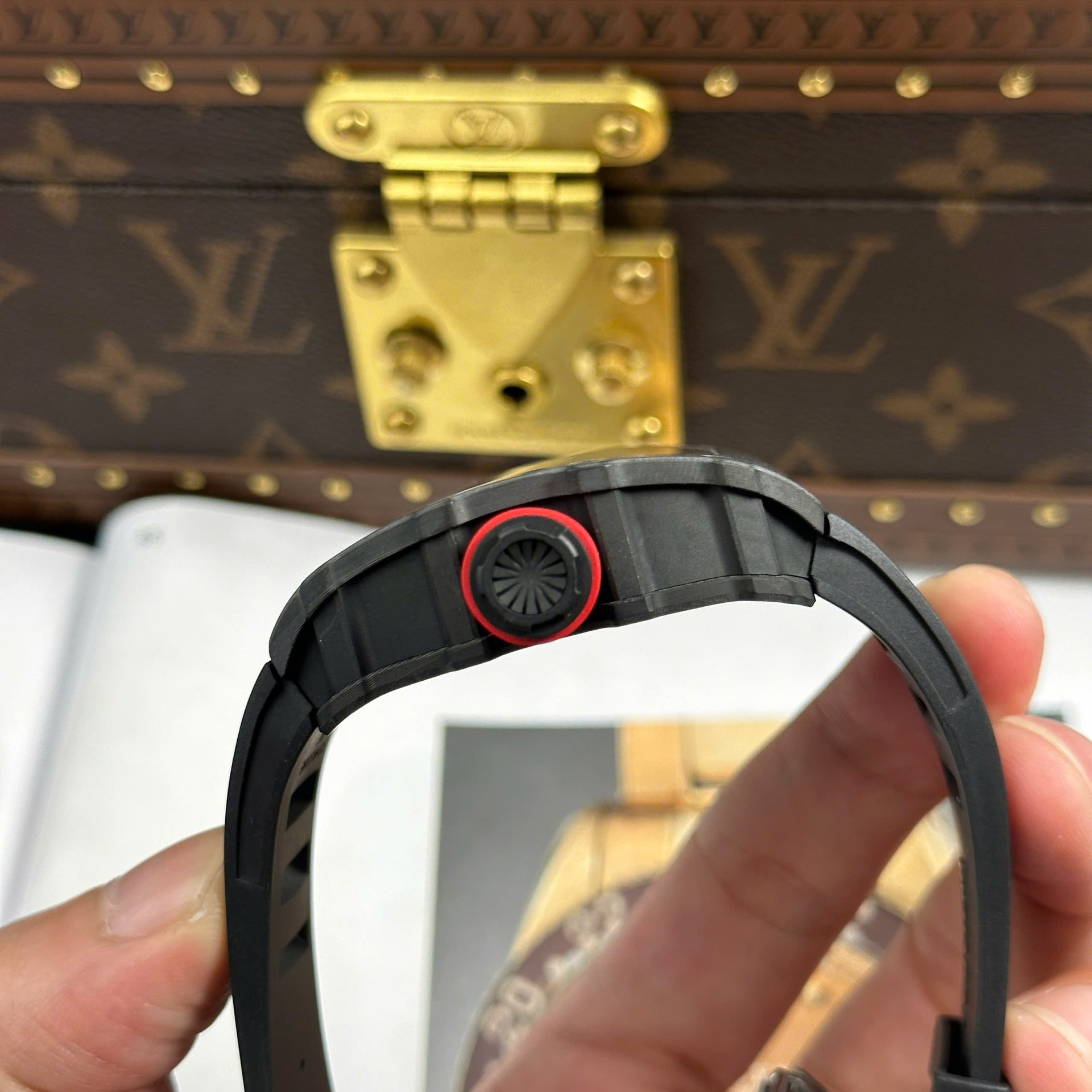 Richard Mille RM35-01 Rafael Nadal Carbon NTPT Replica Watches Black Rubber Strap ZF Factory 49,9x43mm