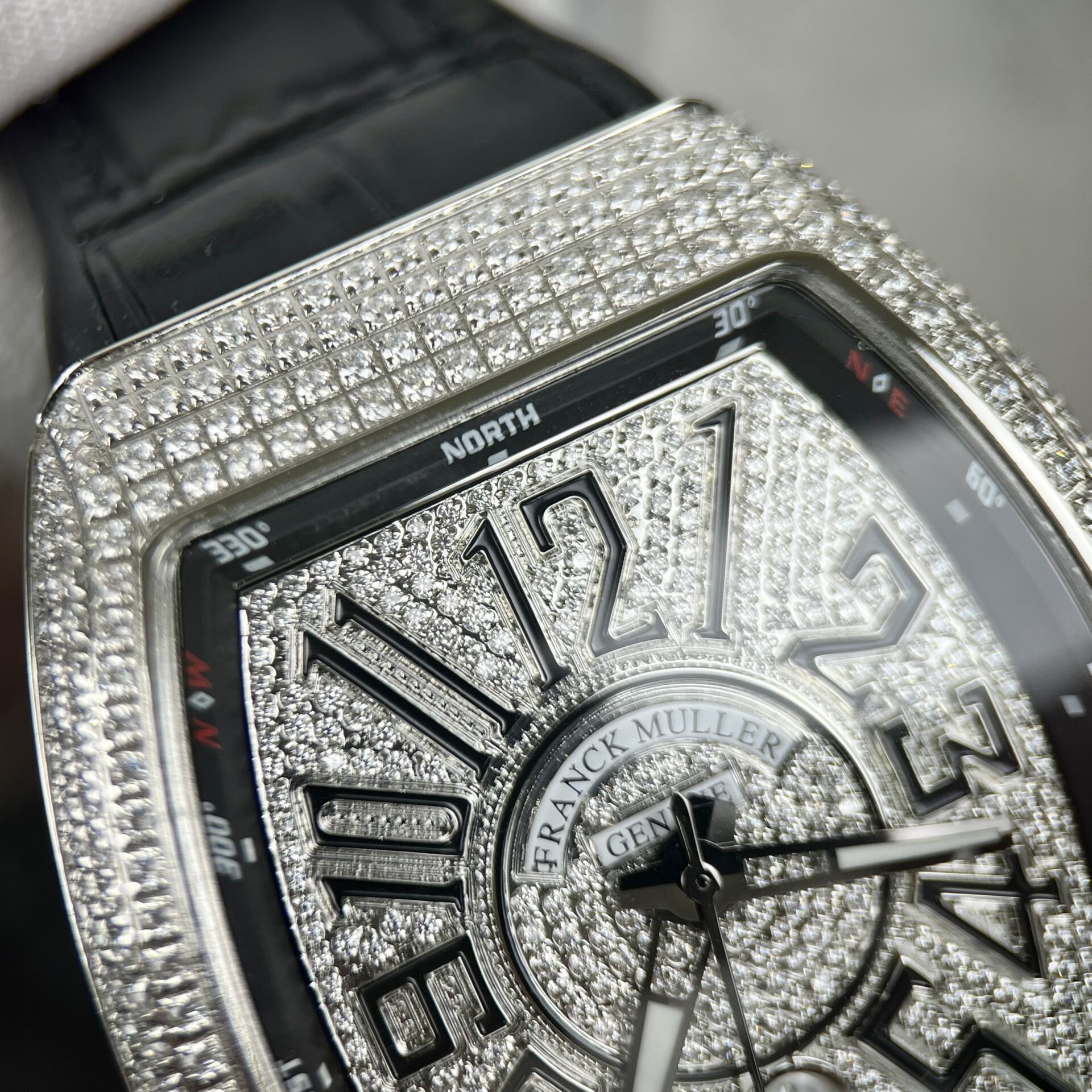 Franck Muller V45 Replica 1:1 Watch Full Diamond  ABF Factory 45mm