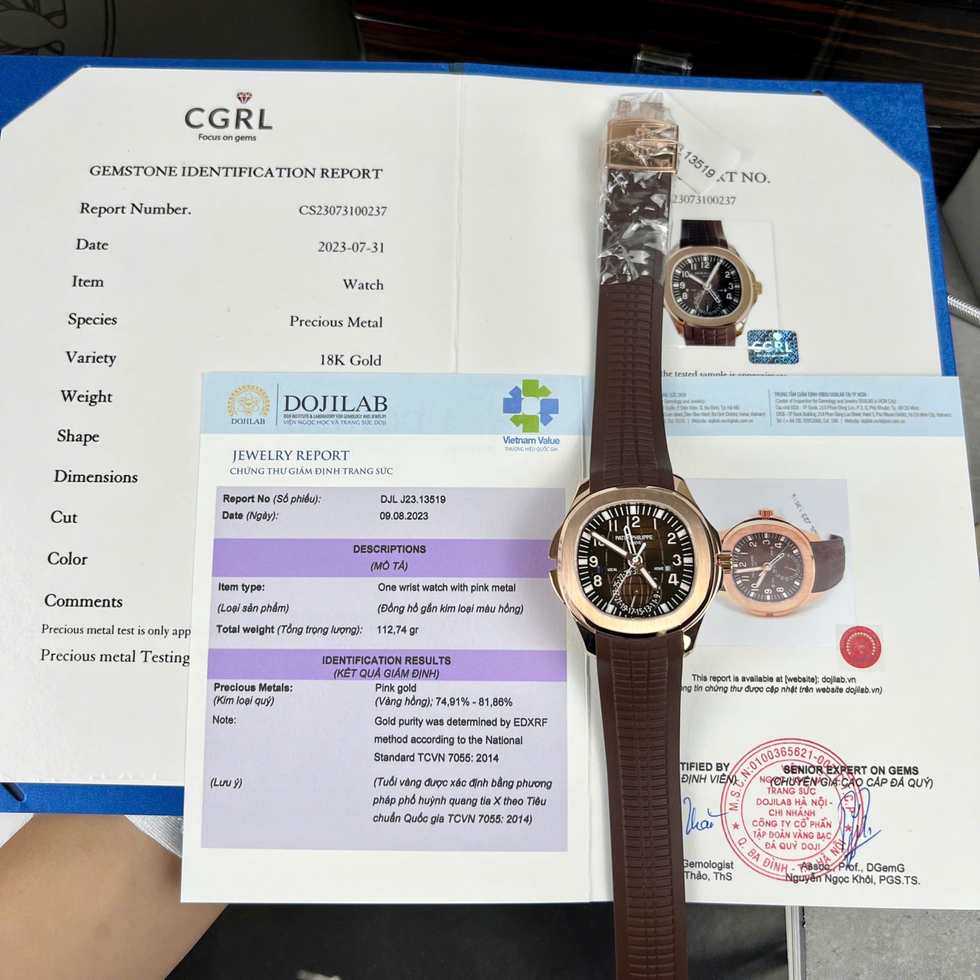 Patek Philippe Aquanaut 5164 Brown Dial Custom 18K Gold Wrapped 40.8mm