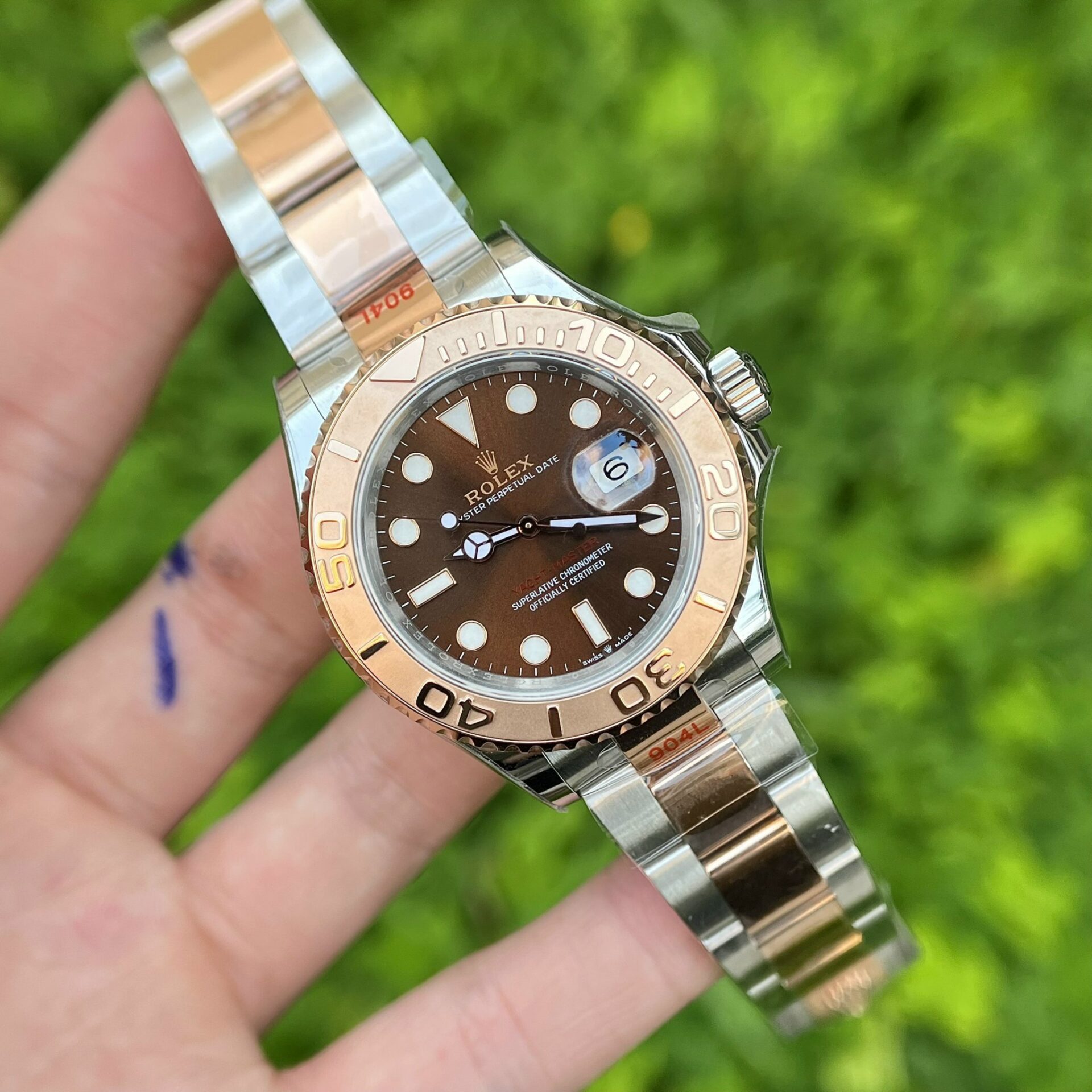 Rolex Replica Watch Yacht-Master Chocolate Dial Demi Strap EW Factory 40mm