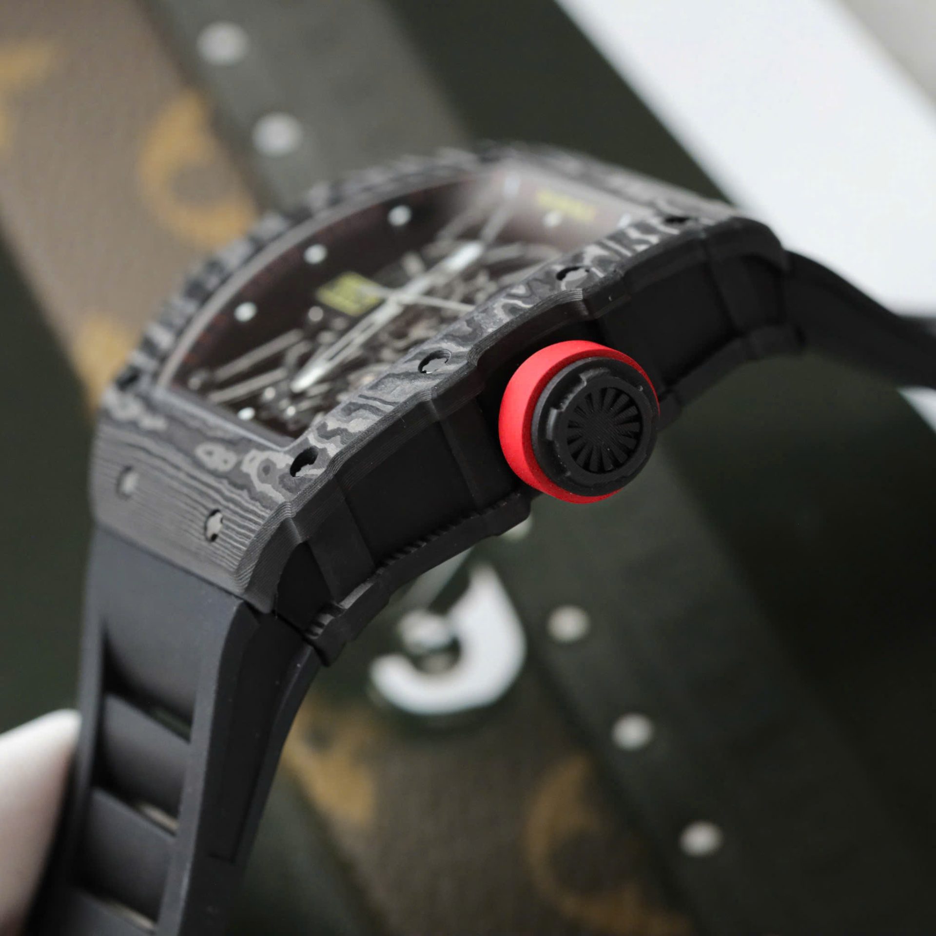 Richard Mille Rm35-02 Black Copies Watches Carbon Super Light ZF Factoy 44mm