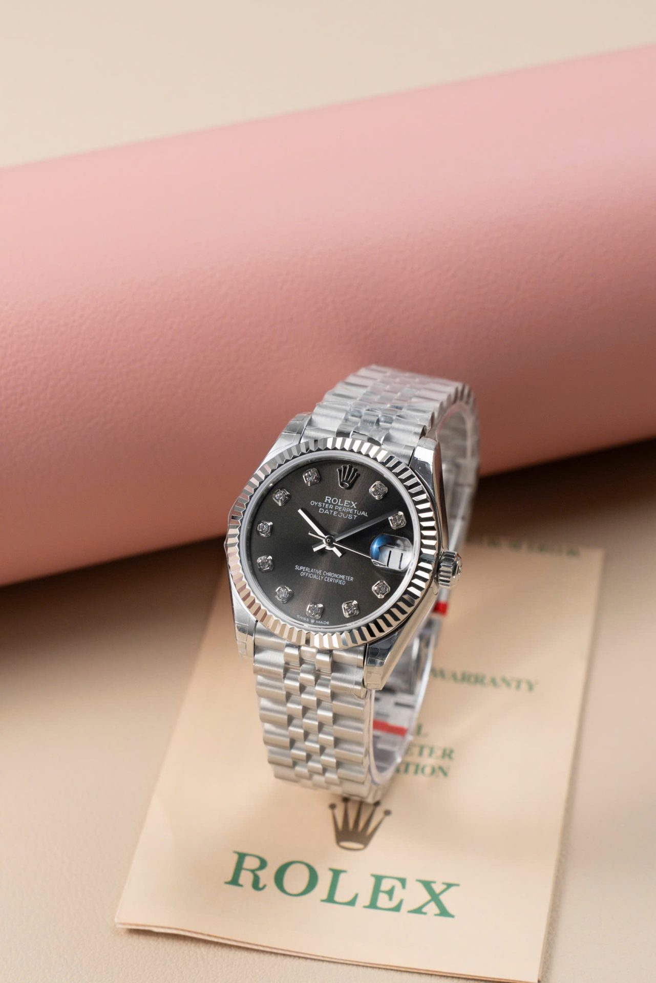 Rolex DateJust Lady Fake Watches Dial Gray Jubilee Strap 31mm