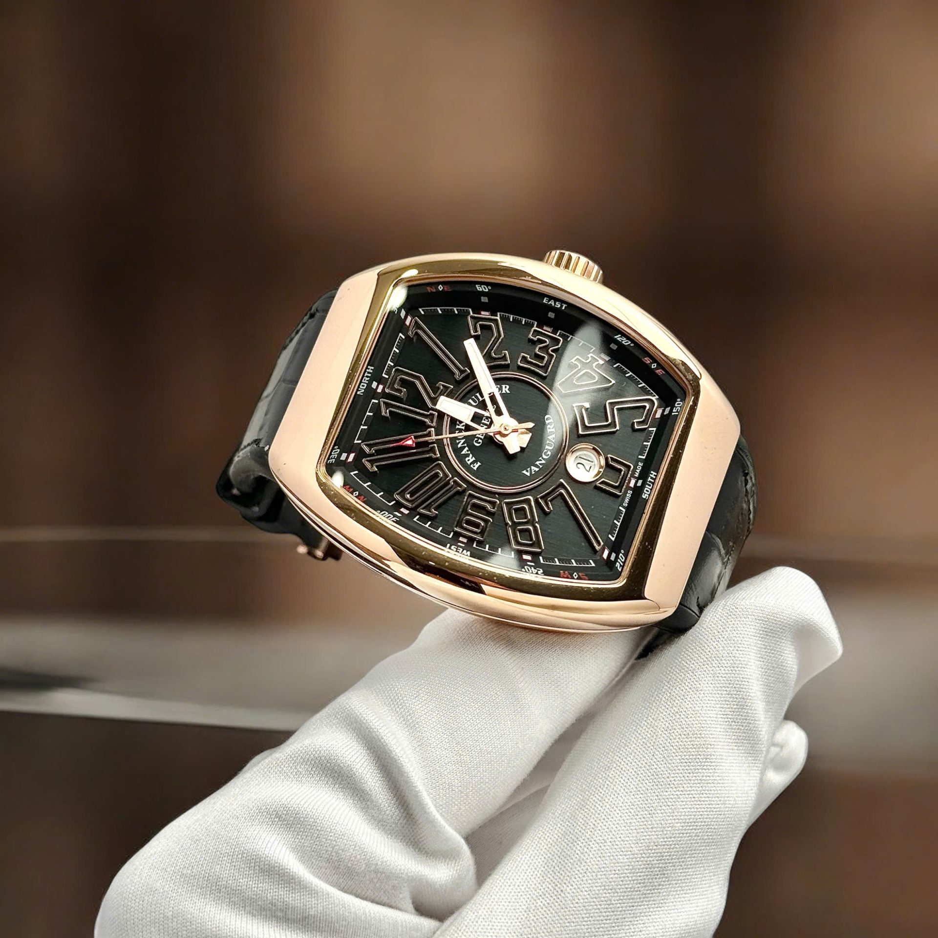Franck Muller Luxury Replica Watches Vanguard V45 Rose Gold Men s ABF Factory 45mm