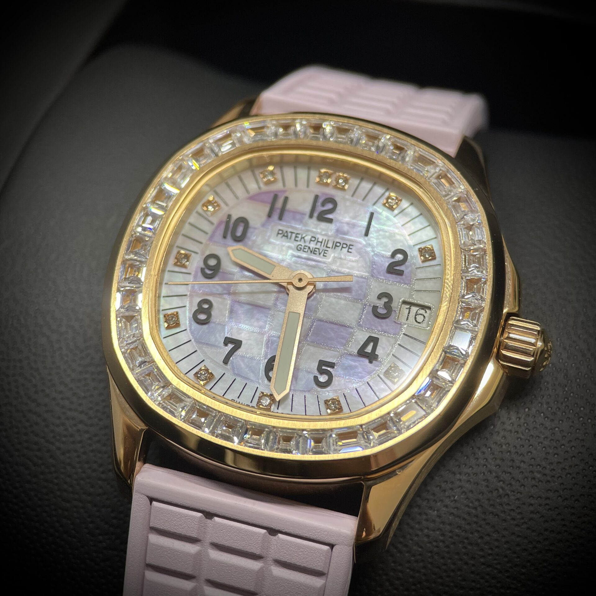 Patek Philippe Aquanaut 5072R Women Pink Rose Gold Plated Rep 11 Watch PPF 35.6mm