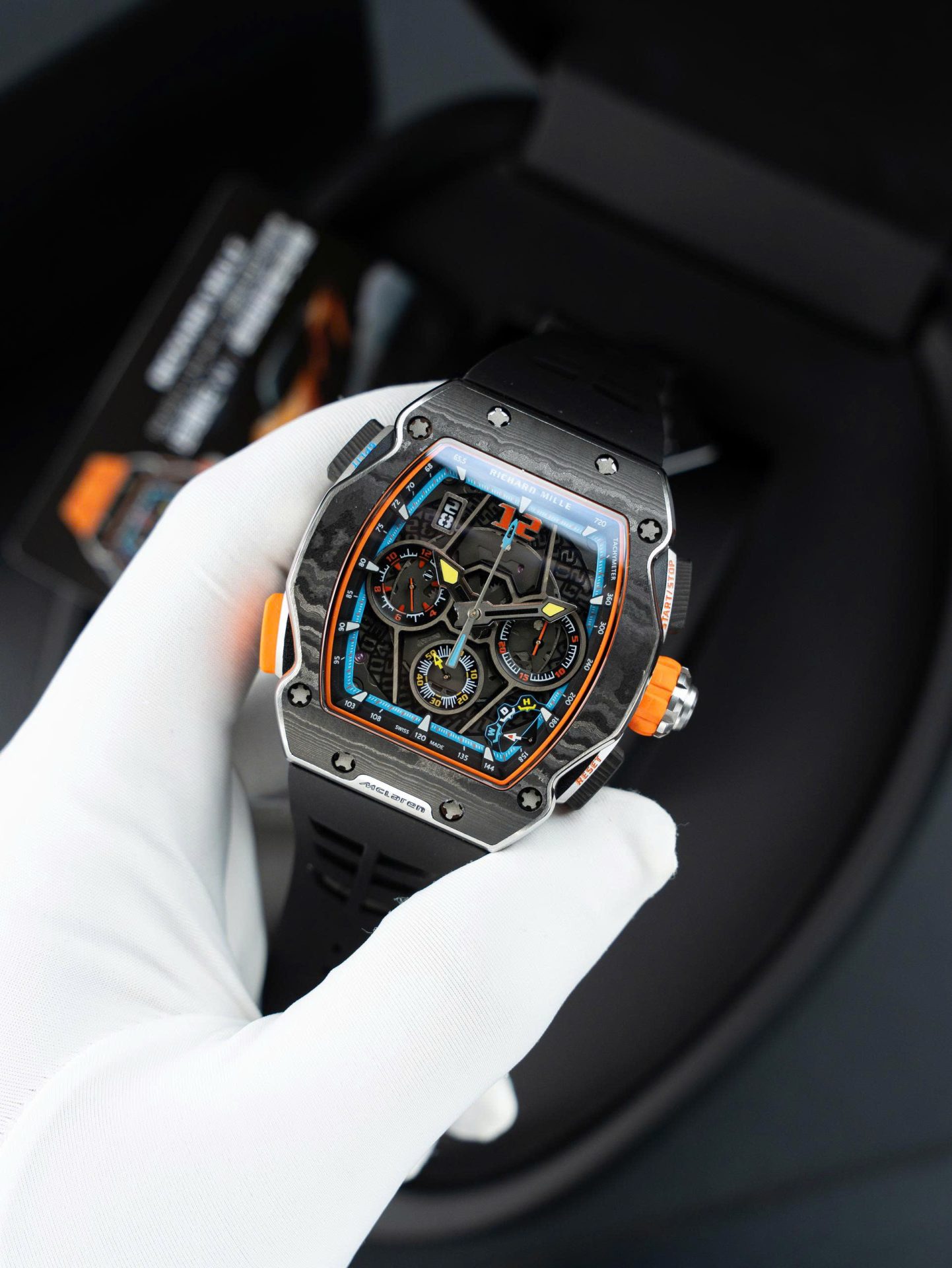 Richard Mille RM65-01 Imitation Watches Black Rubber Strap 44.5×49.9mm