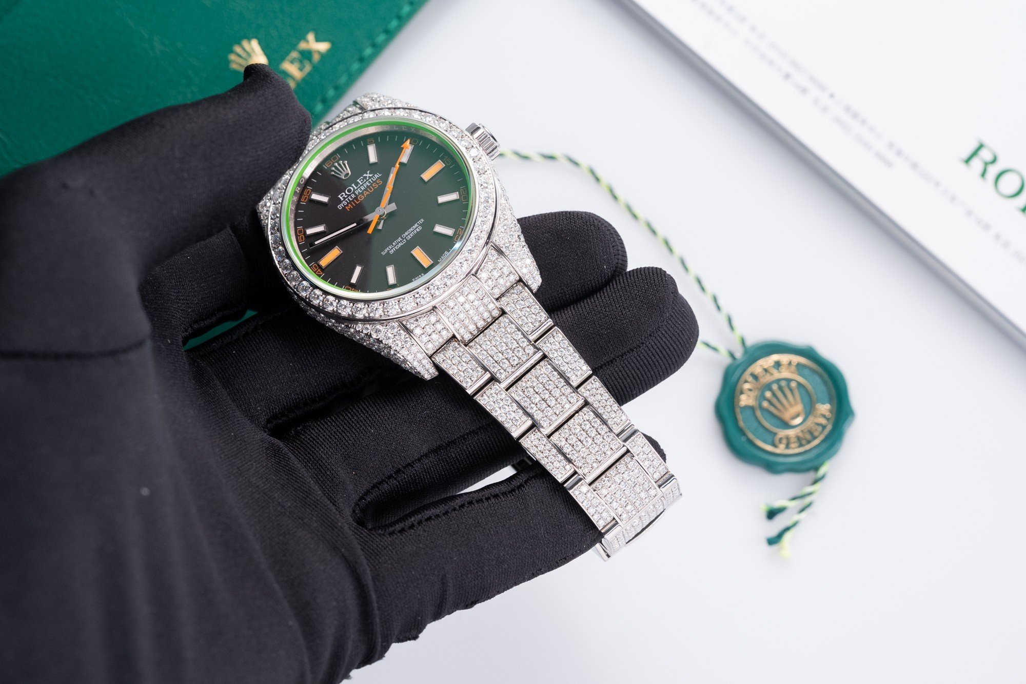 Rolex DateJust Replica 1:1 Watch Full Diamond Moissanite 41mm