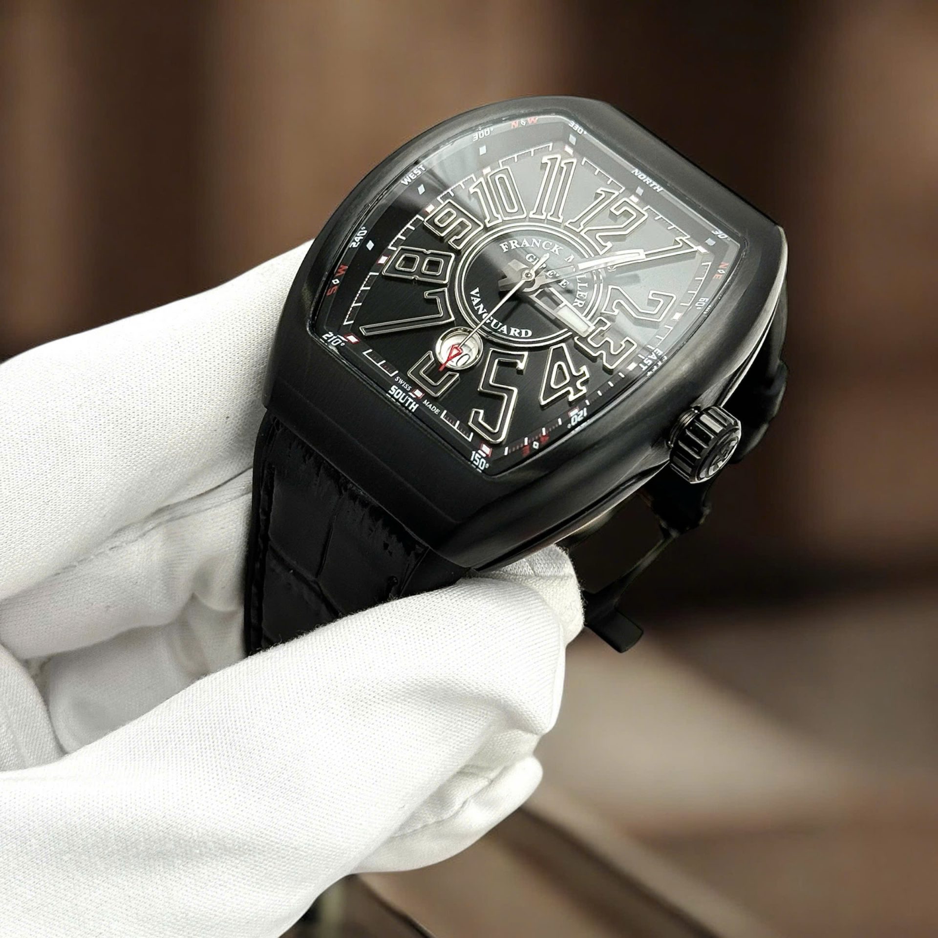 Franck Muller Good Imitation Watches Vanguard V45 Black Ceramic Automatic Movement ABF Factory 45mm
