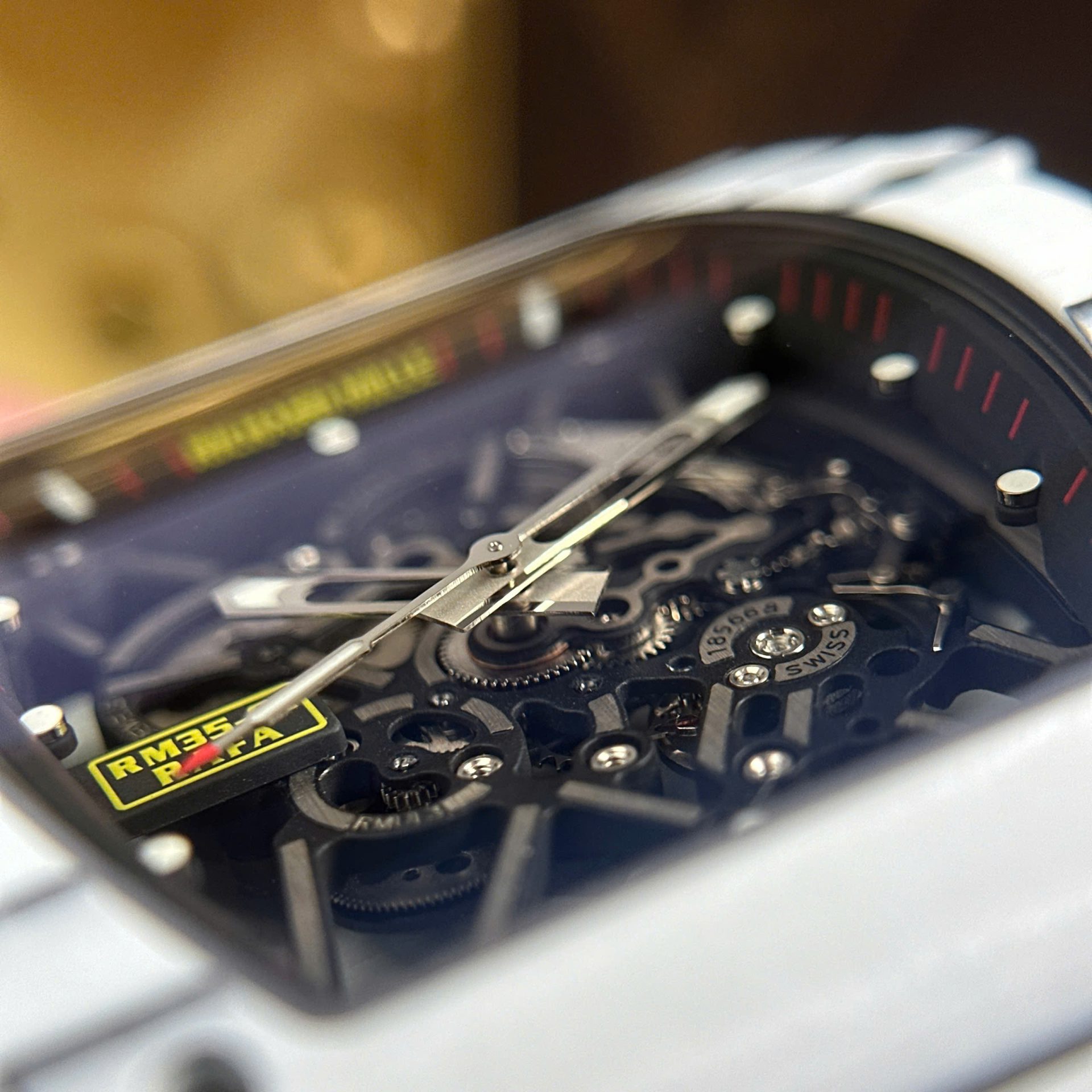 Richard Mille RM35-01 Rafael Nadal Replica Watches White Carbon NTPT ZF Factory 49,9x43mm