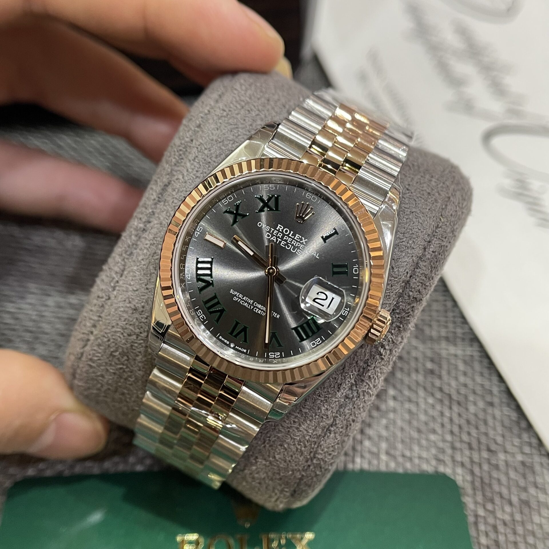 Rolex Replica 11 Watch DateJust 126231 Wimbledon Dial Demi Strap VS Factory 36mm
