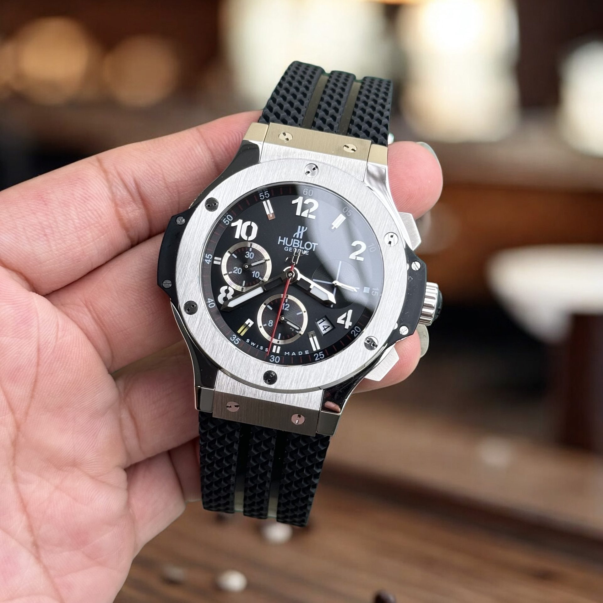 Hublot Replica 11 Watch Big Bang Chronograph Face Black Titanium Automatic 44mm