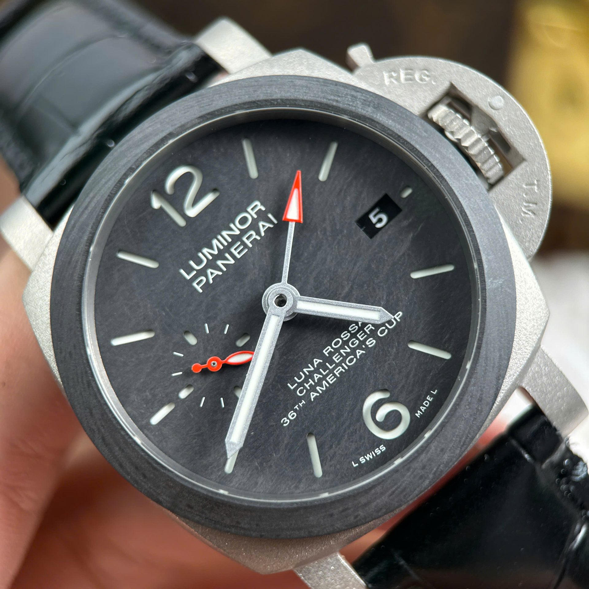 Panerai Luminor GMT PAM1096 Luxury Fake Wathes Automatic Movement Leather Strap VS Factory 42mm