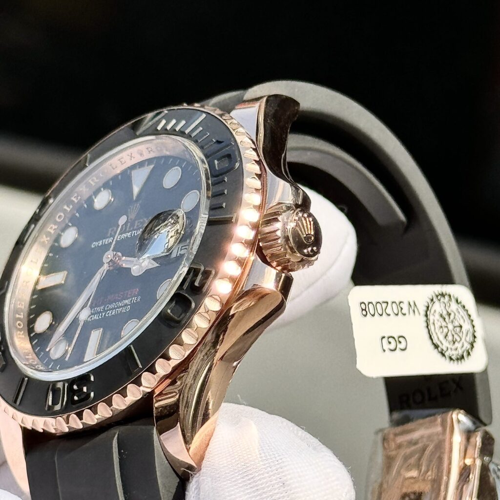 Rolex Yacht-Master Replica 11 Watch Gold Wrapped Black Dial 40mm