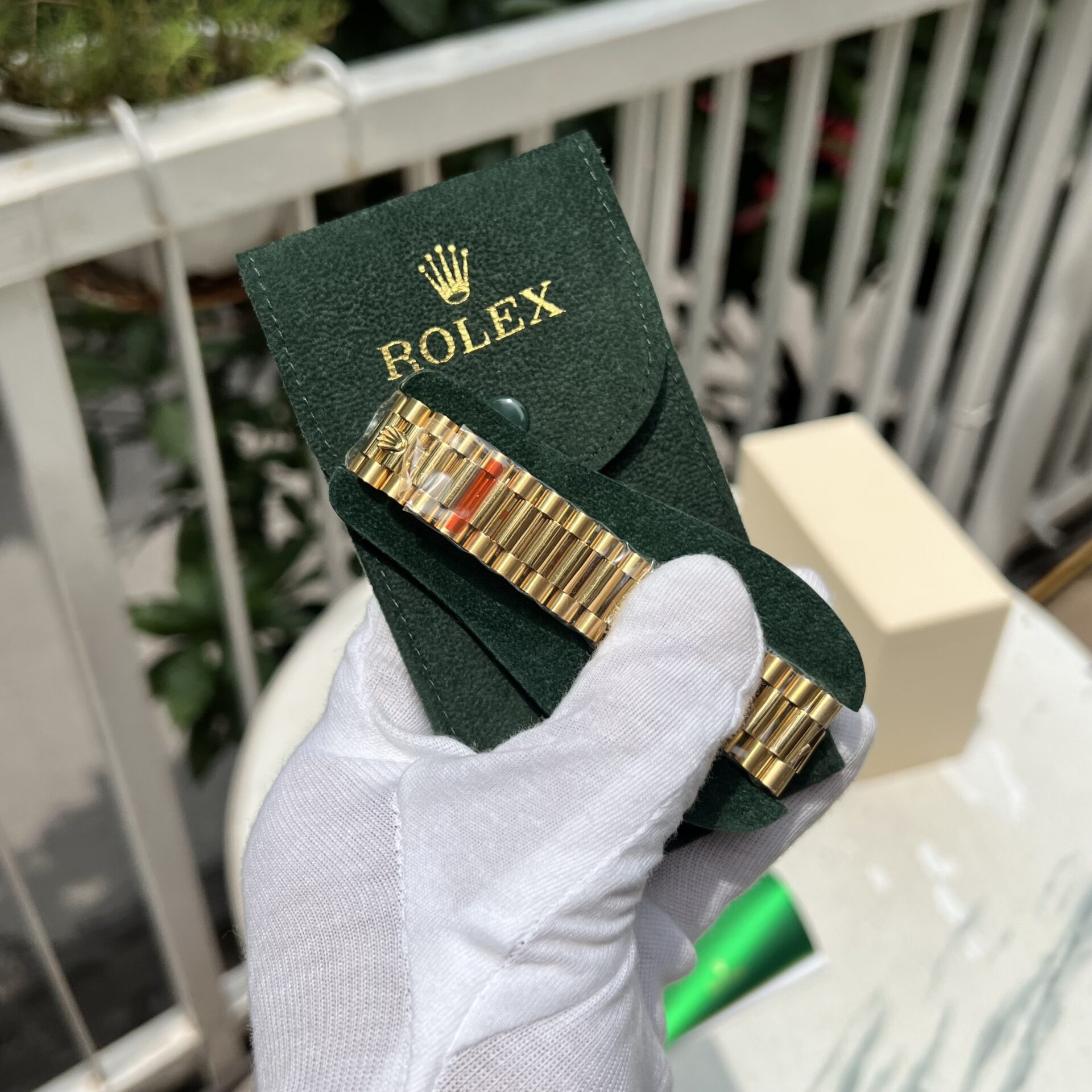 Rolex Replica 1:1 Watch Day-Date Green Dial With Diamonds EW 36mm