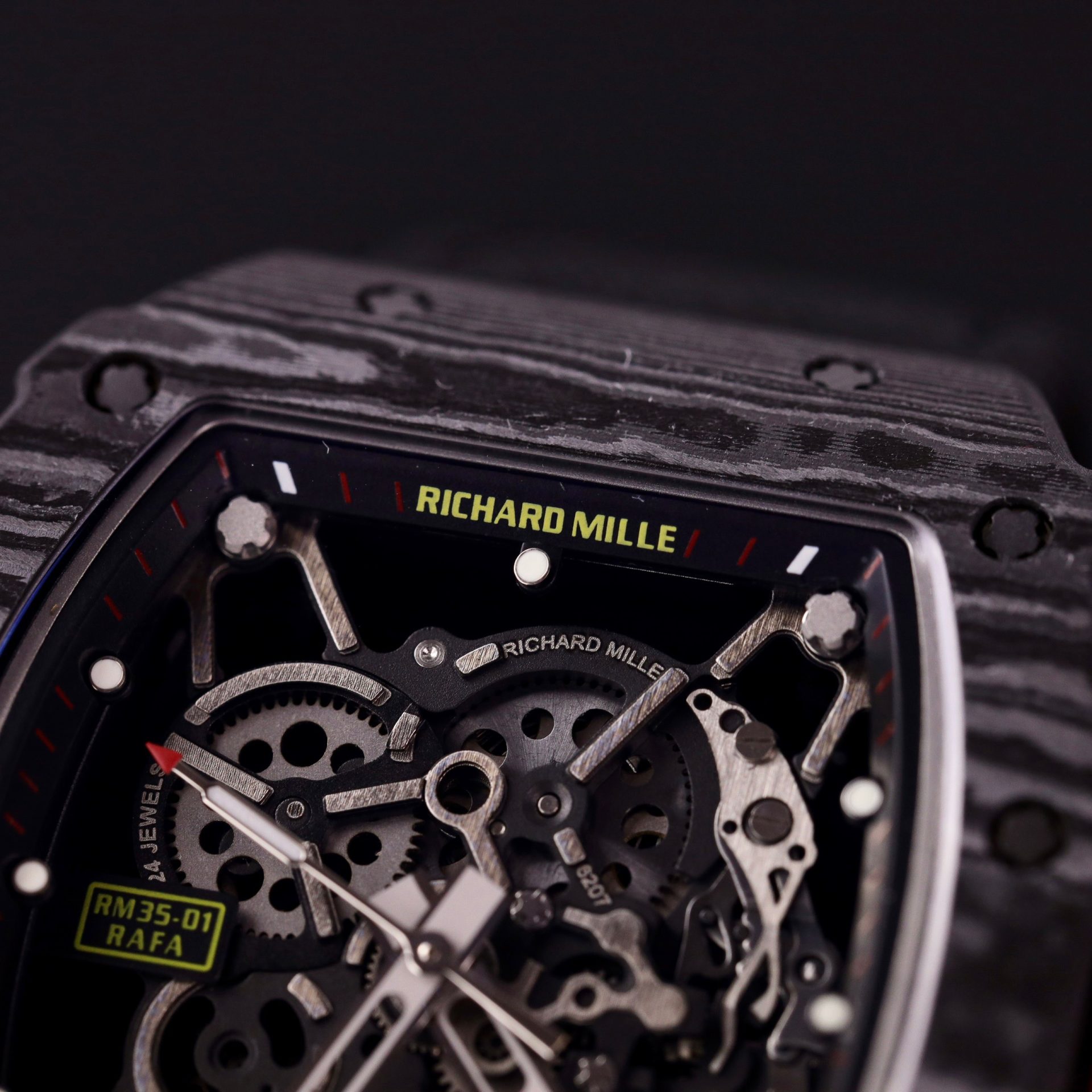 Richard Mille Replica 1:1 Watch RM35-01 Full Carbon Super Light Parachute Strap 44mm