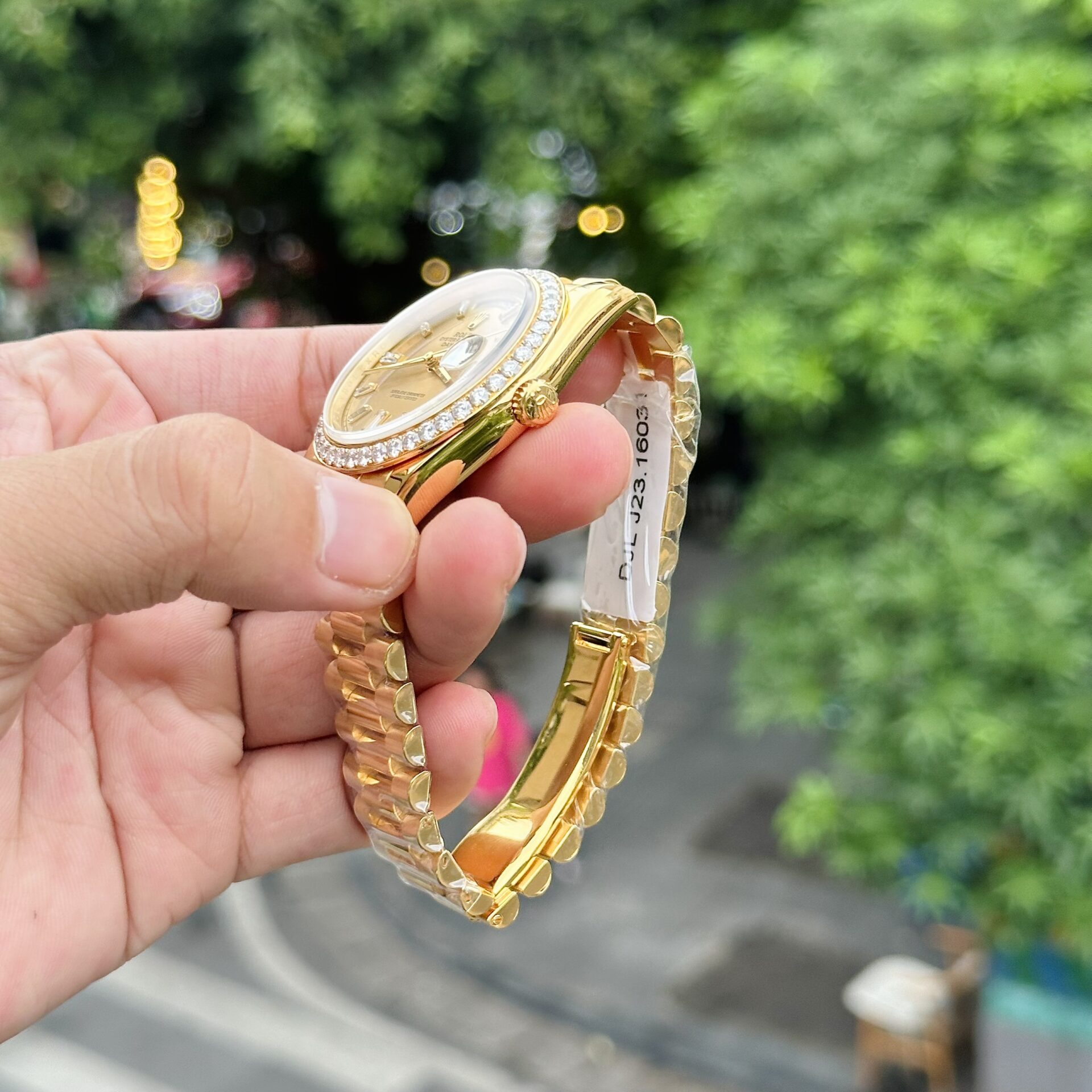 Rolex Replica 11 Watch Day-Date Gold Wrapped Moissanite Diamonds GM Factory 40mm